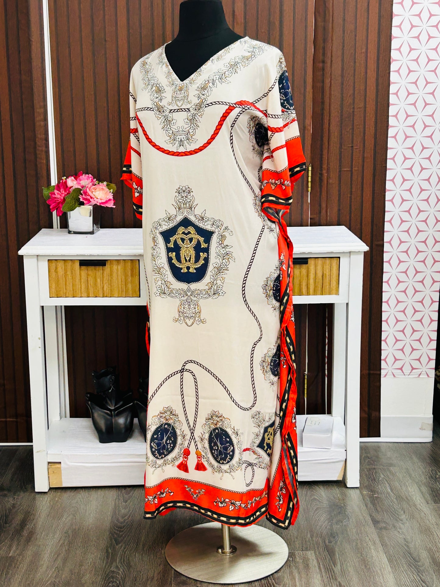 Printed kaftan dress