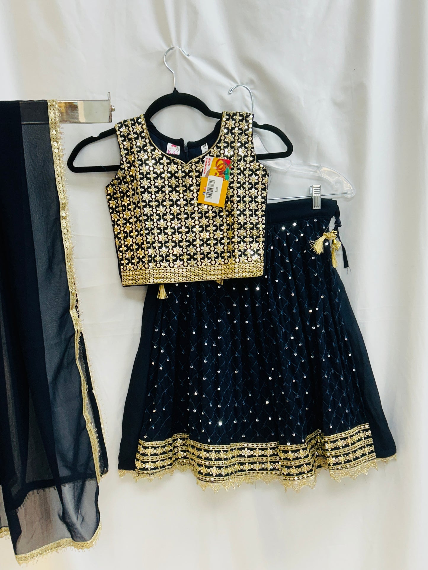 Dark blue lehenga Choli set for girls