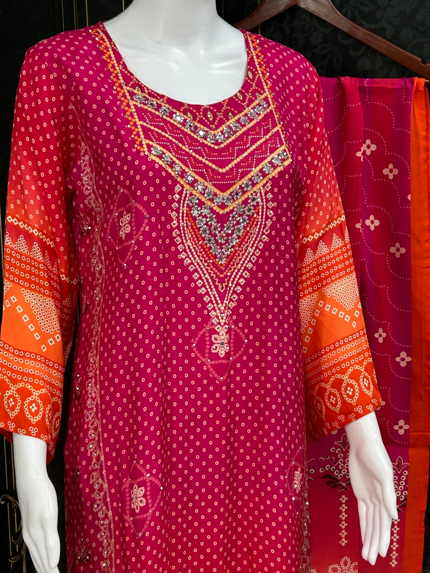 Modal Silk Bandhani Salwar suit
