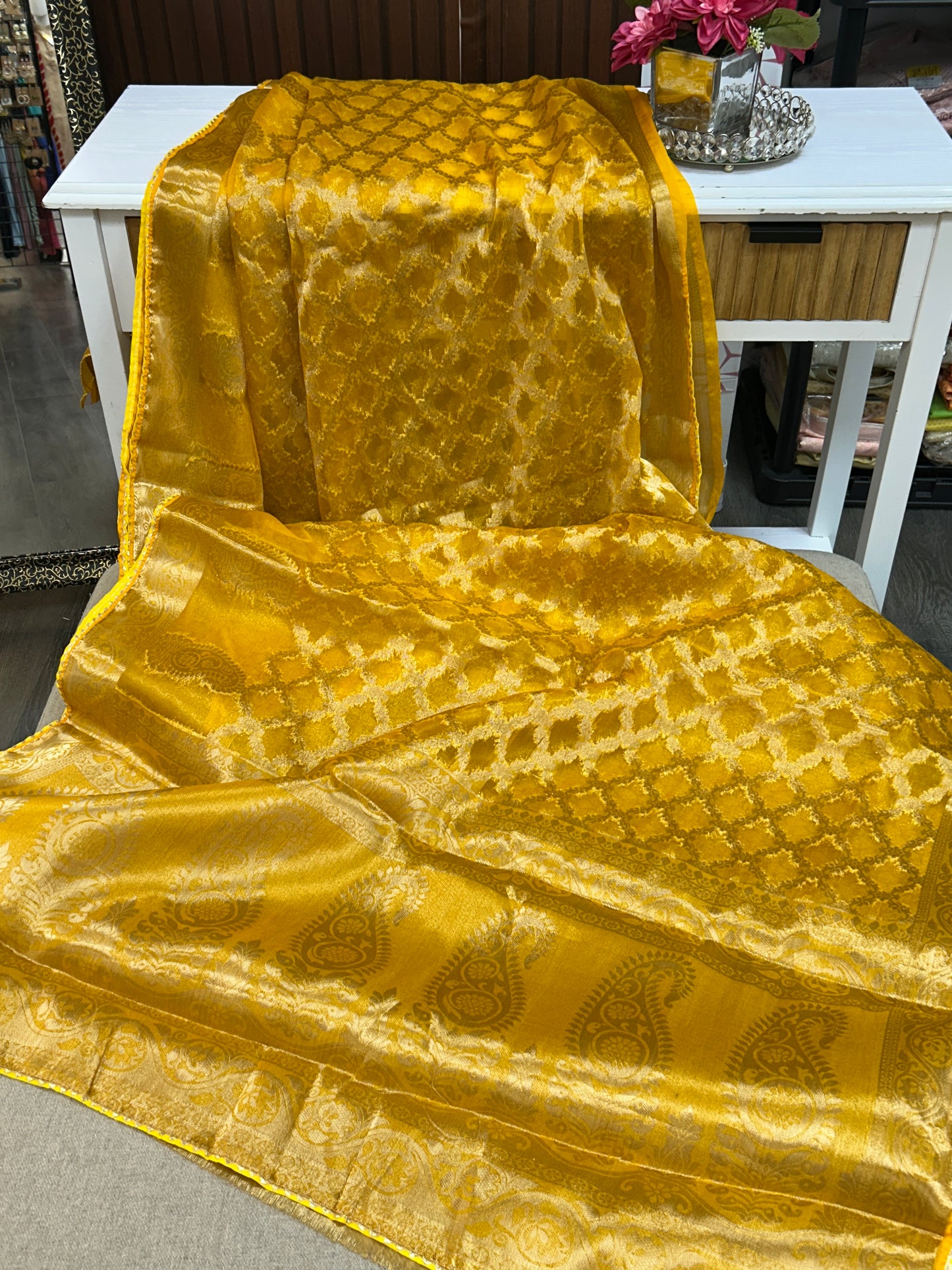 Tissue organza saree