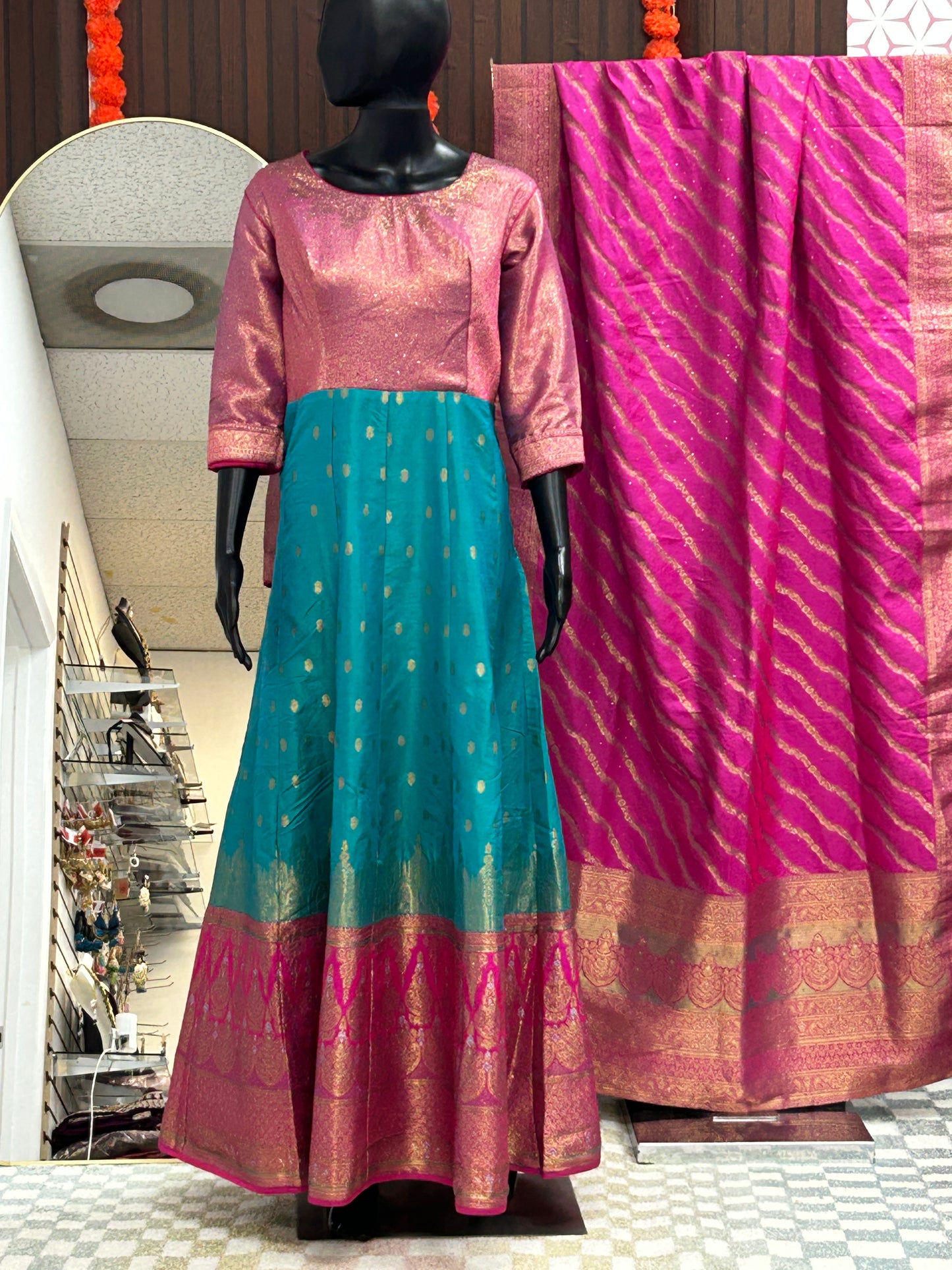 Silk long gown
