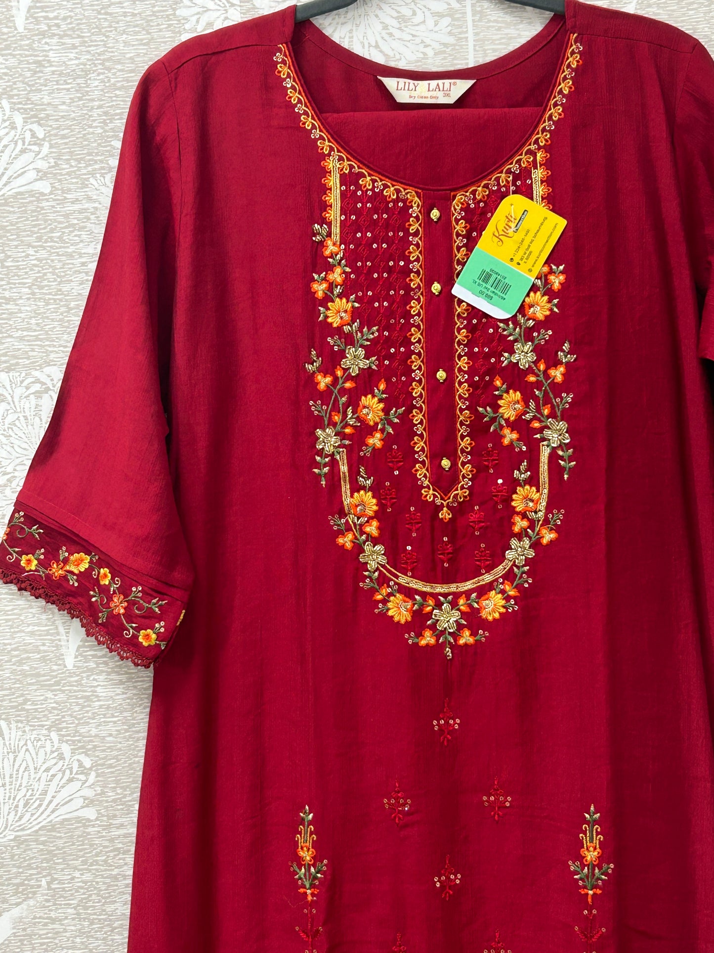 Linen silk Kurti set with banarasi dupatta
