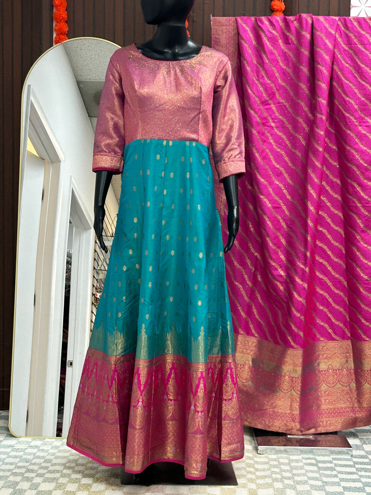 Silk long gown