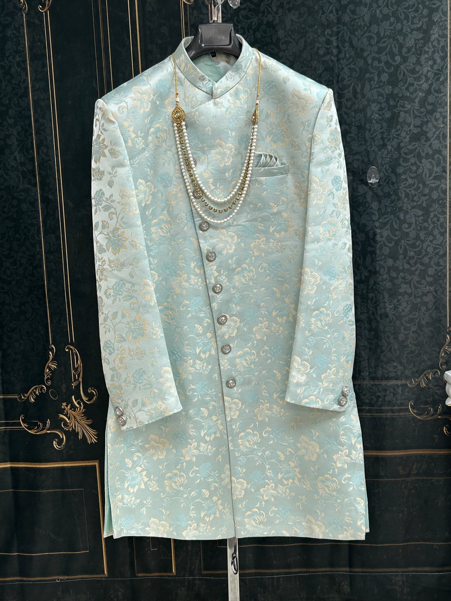 Light blue sherwani set