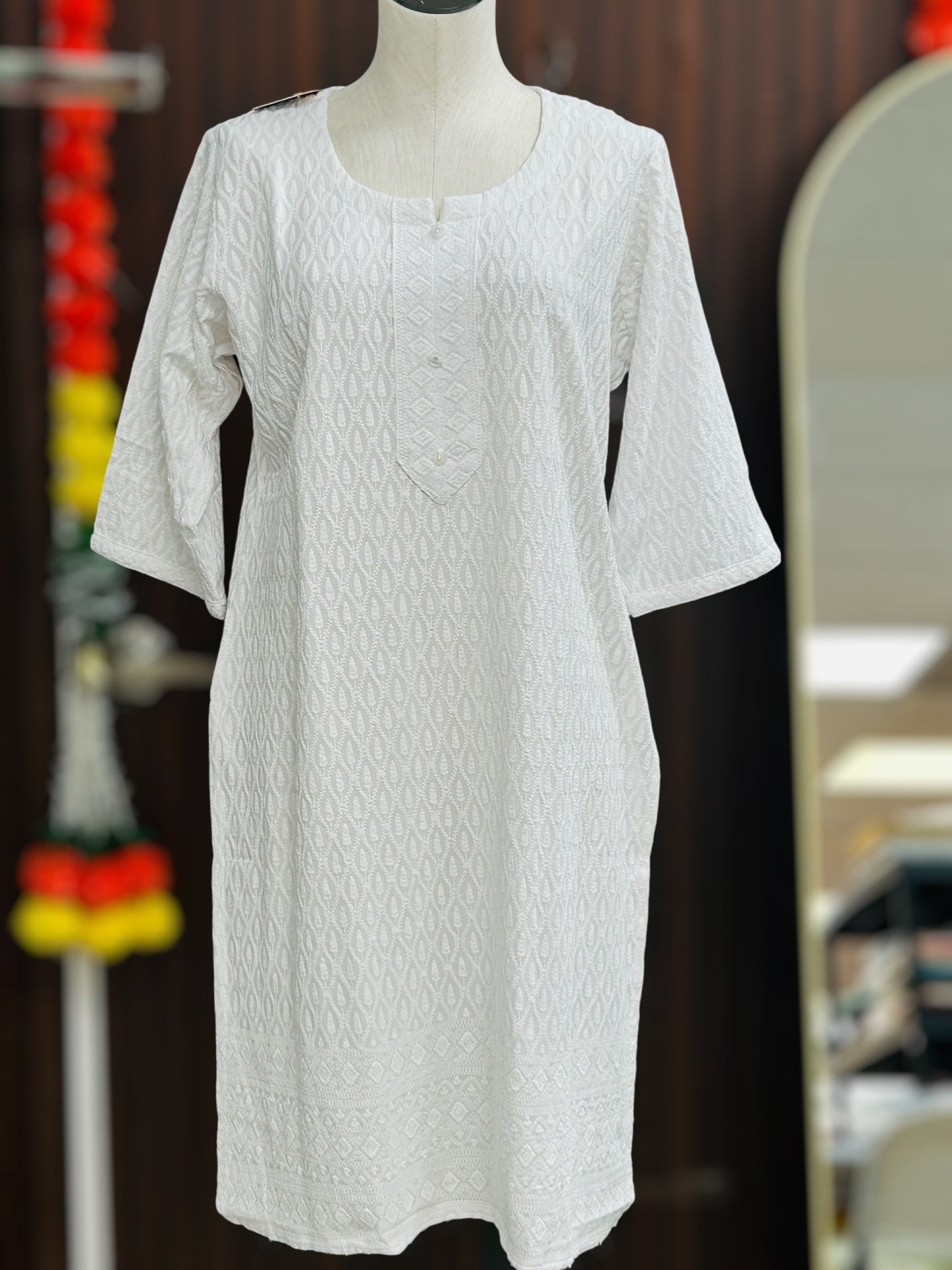Cotton chikankari kurti