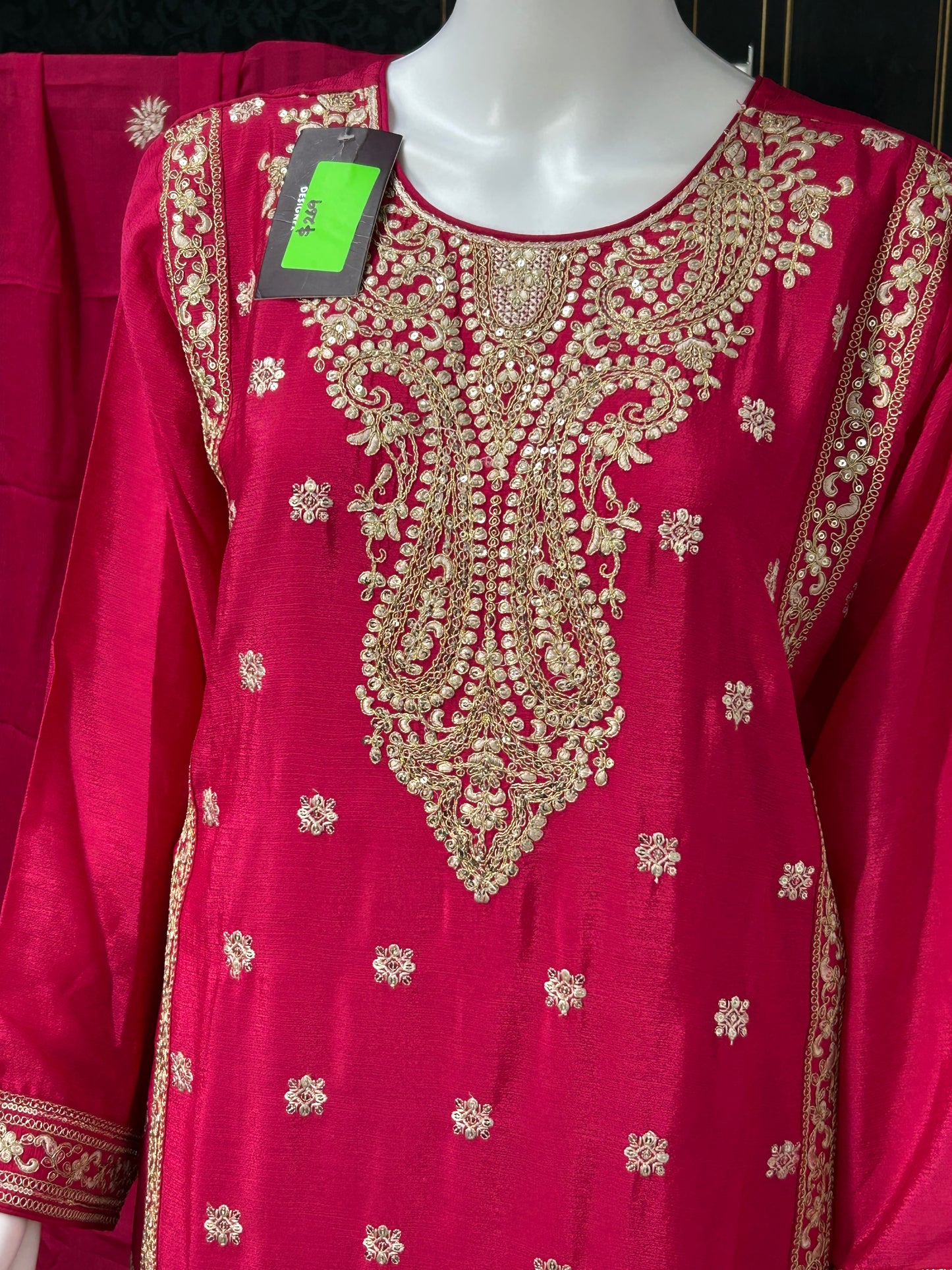 Chinon silk sharara suit