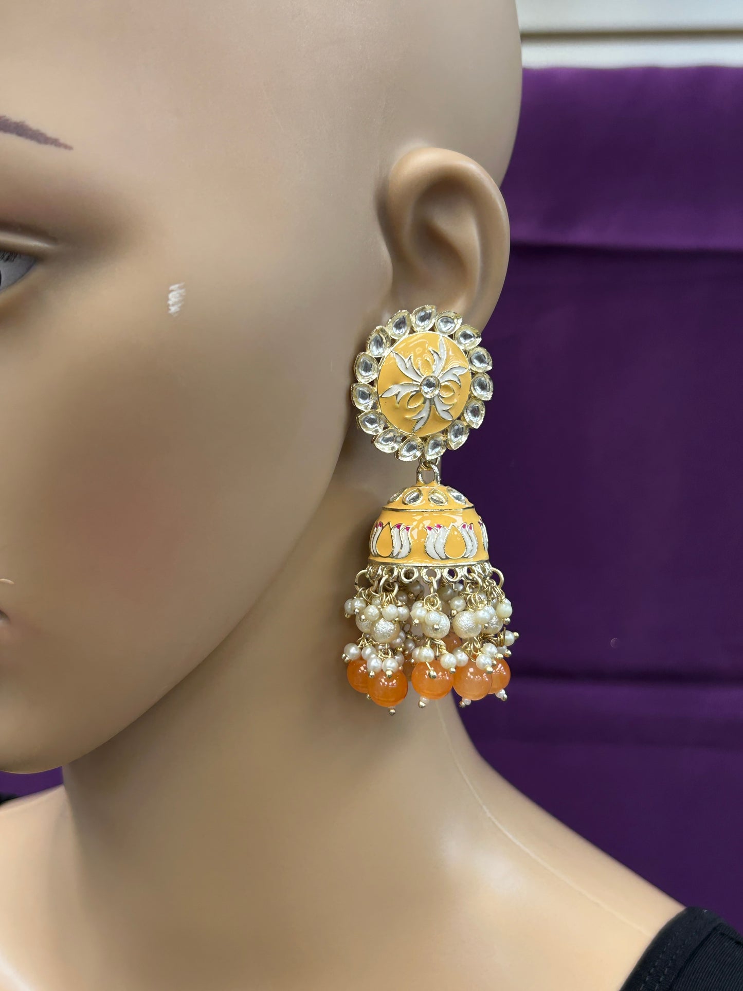 Light orange jhumki