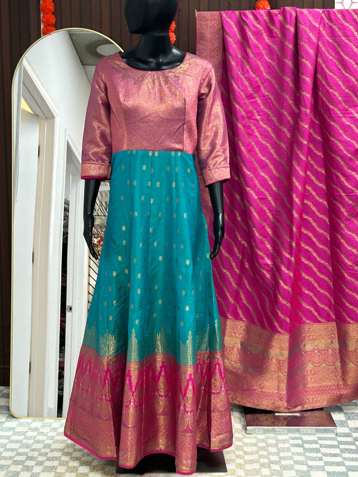 Silk long gown