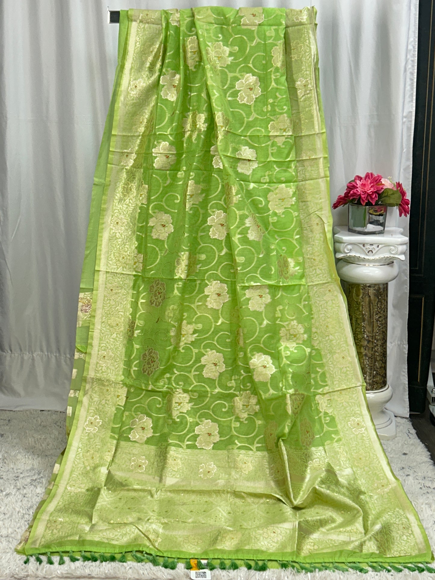 Linen cotton saree