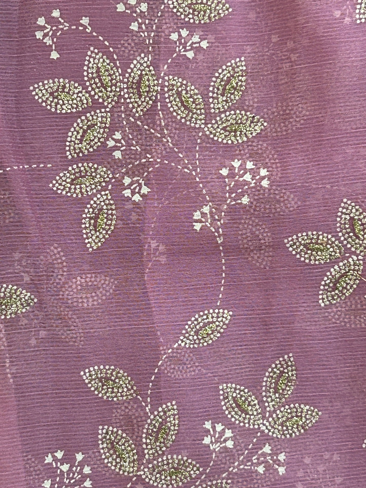 Printed chiffon saree : pink