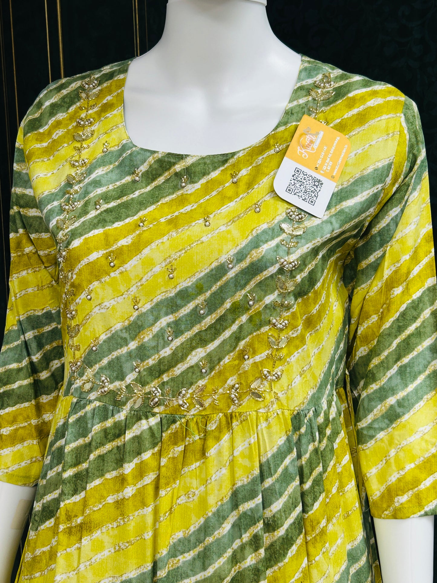 Mehandi green long kurti