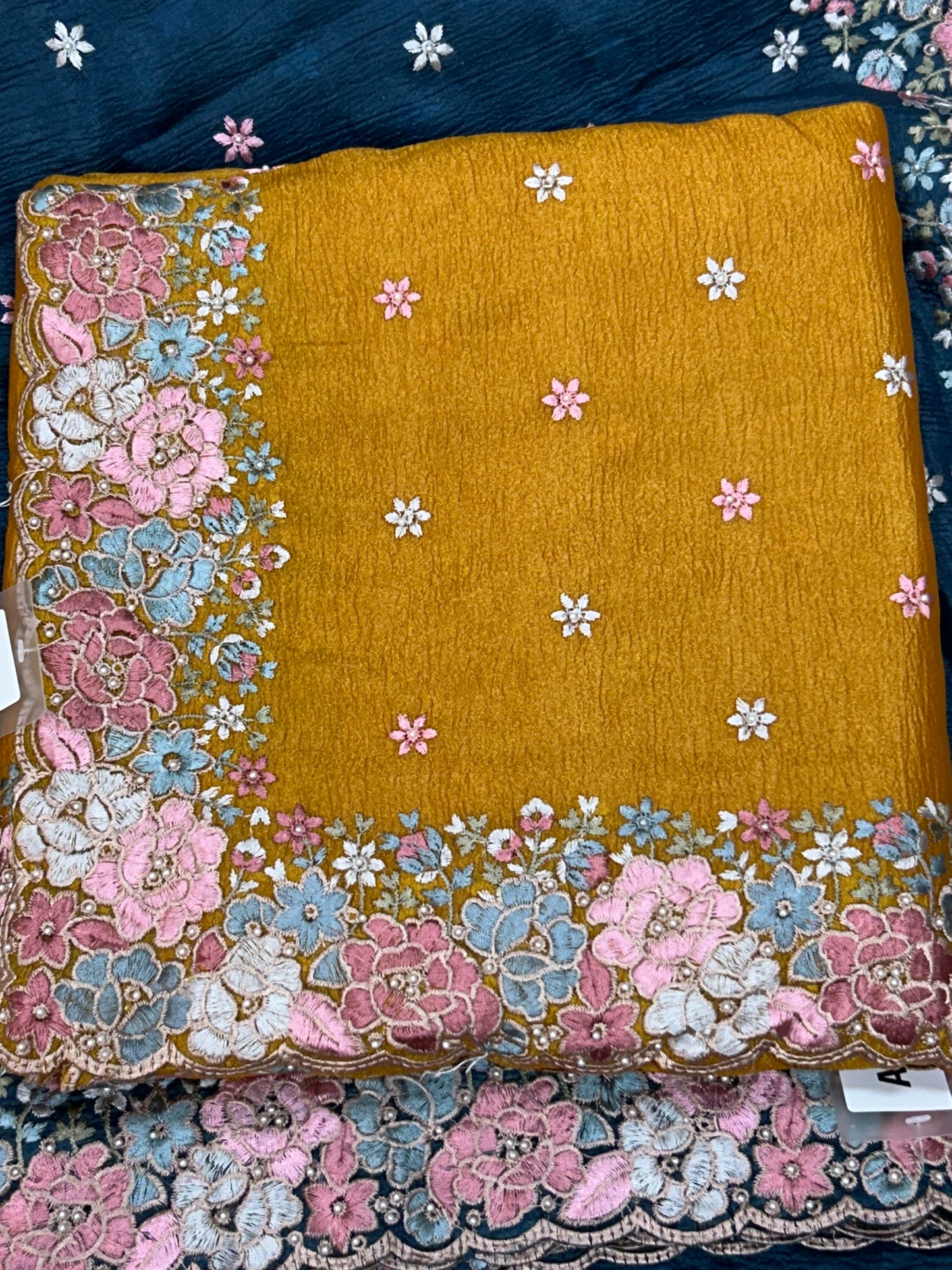 Crape silk saree