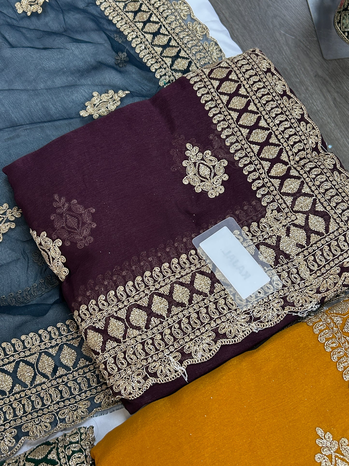 Chiffon heavy work saree
