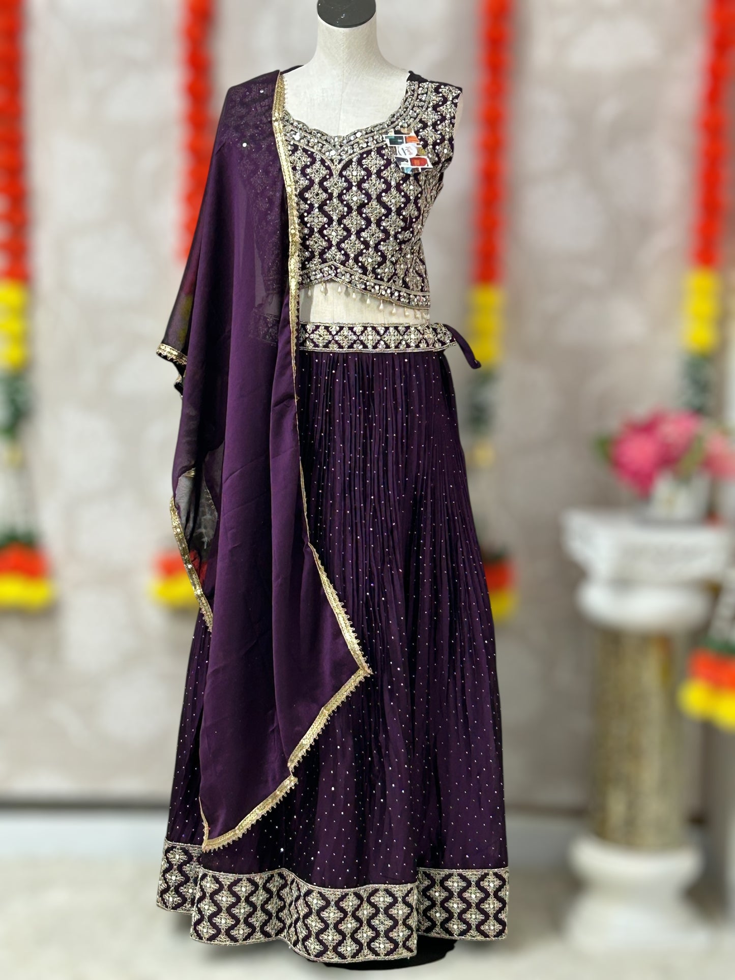 Chinon silk lehenga Choli set