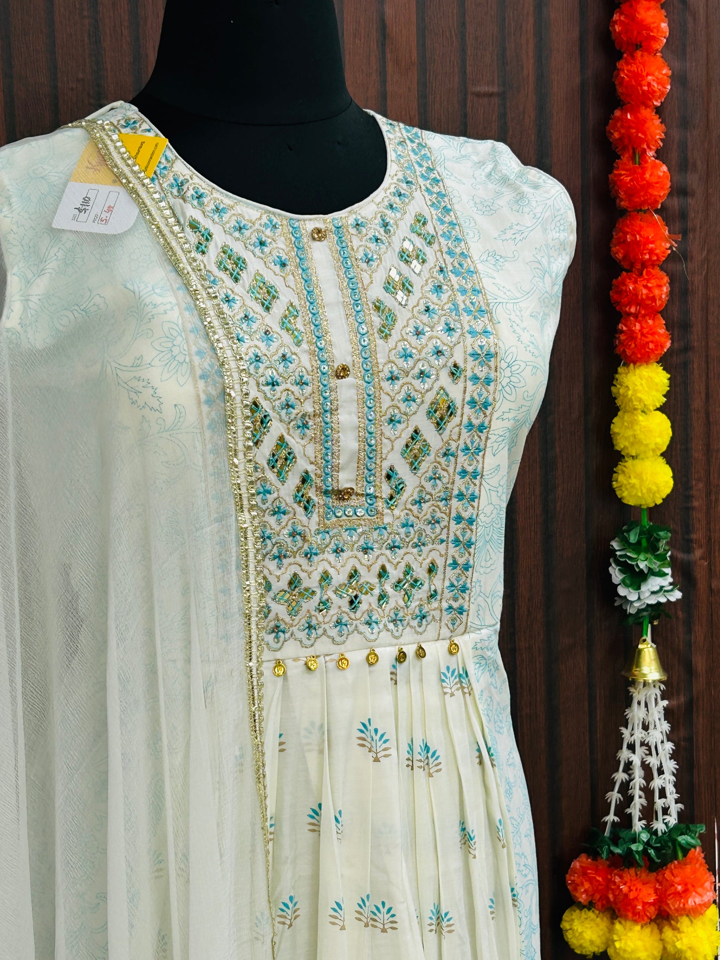 Cotton silk long kurti set