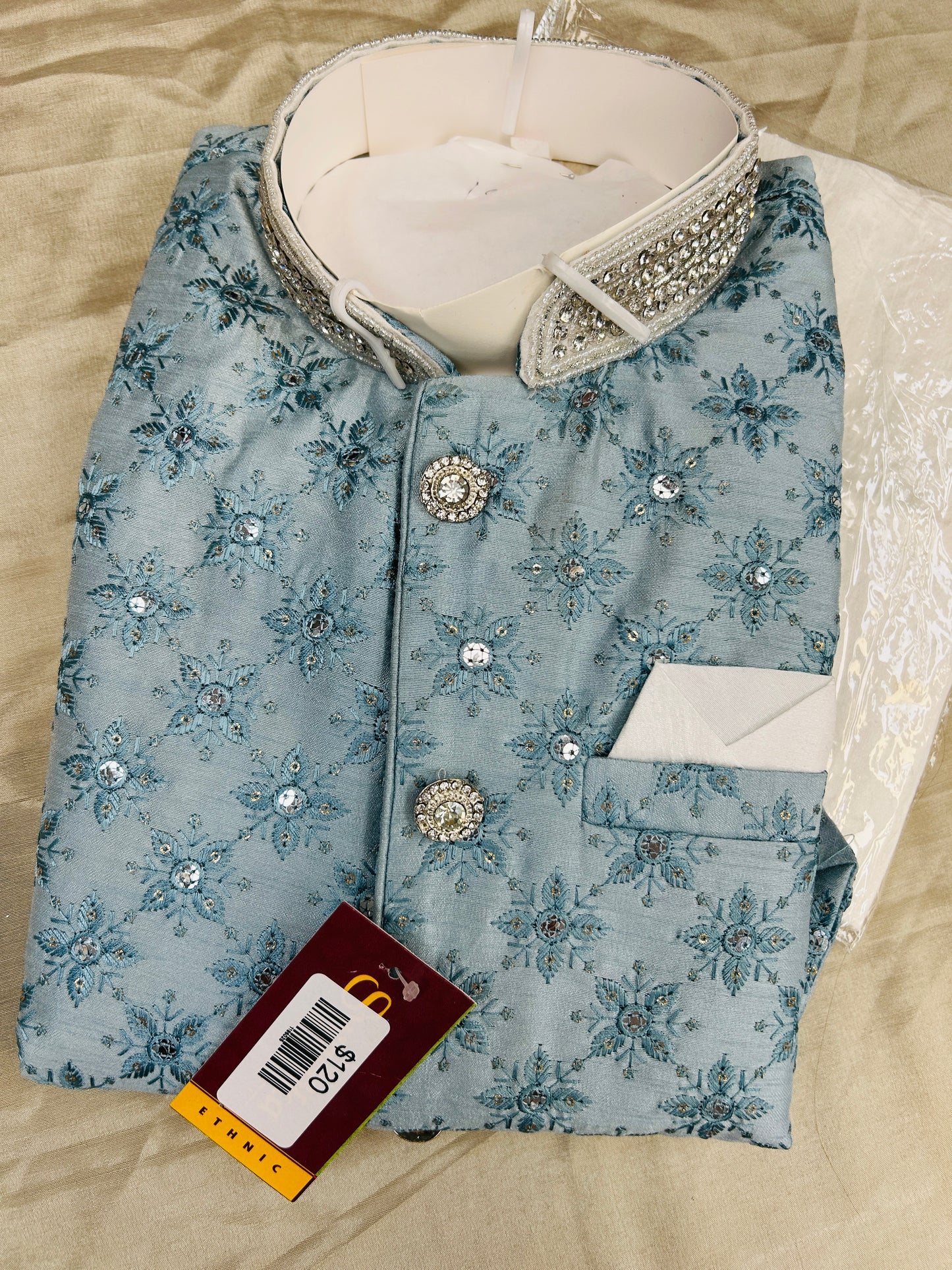 Light blue sherwani set