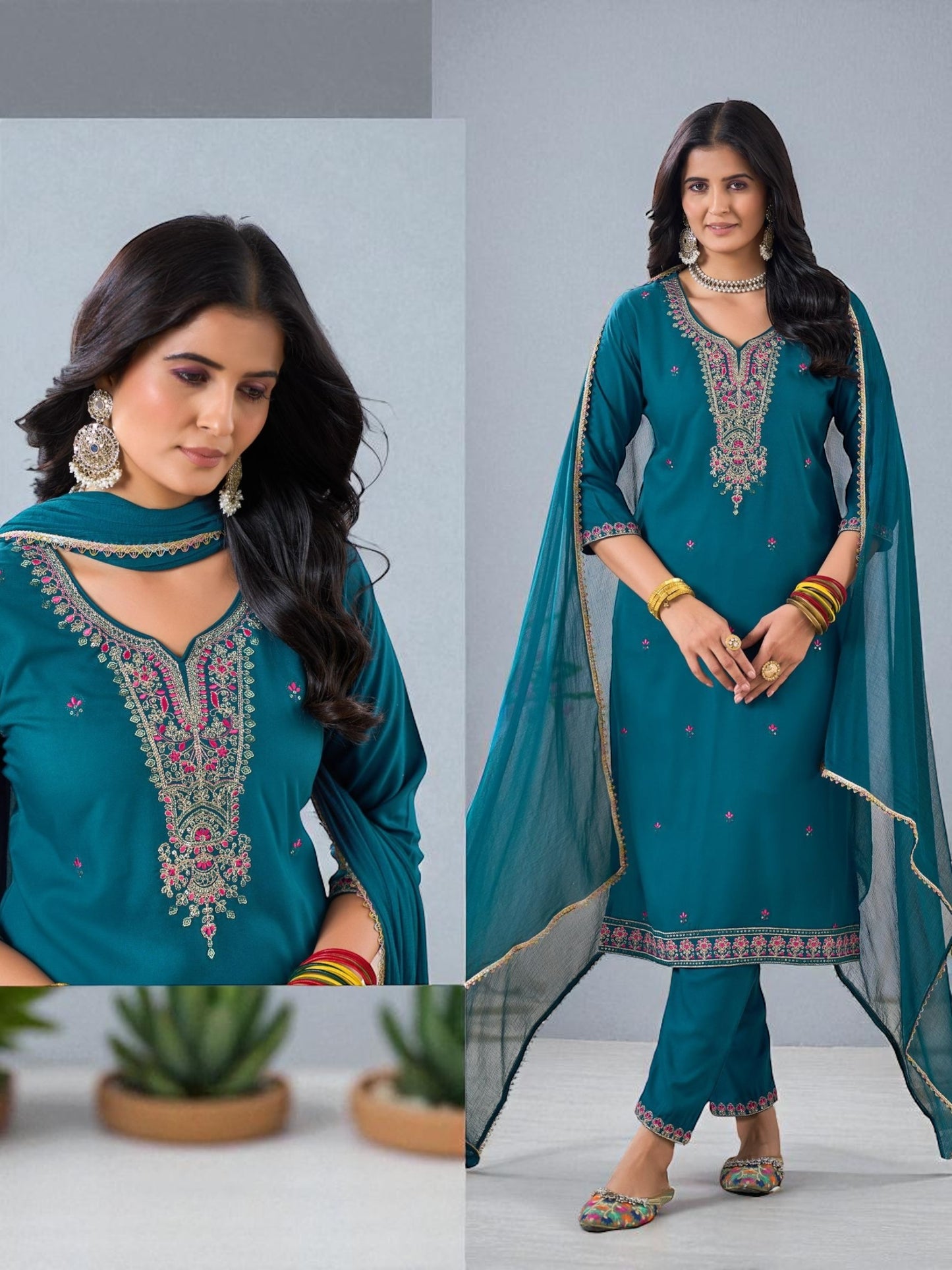 Modal silk Kurti set