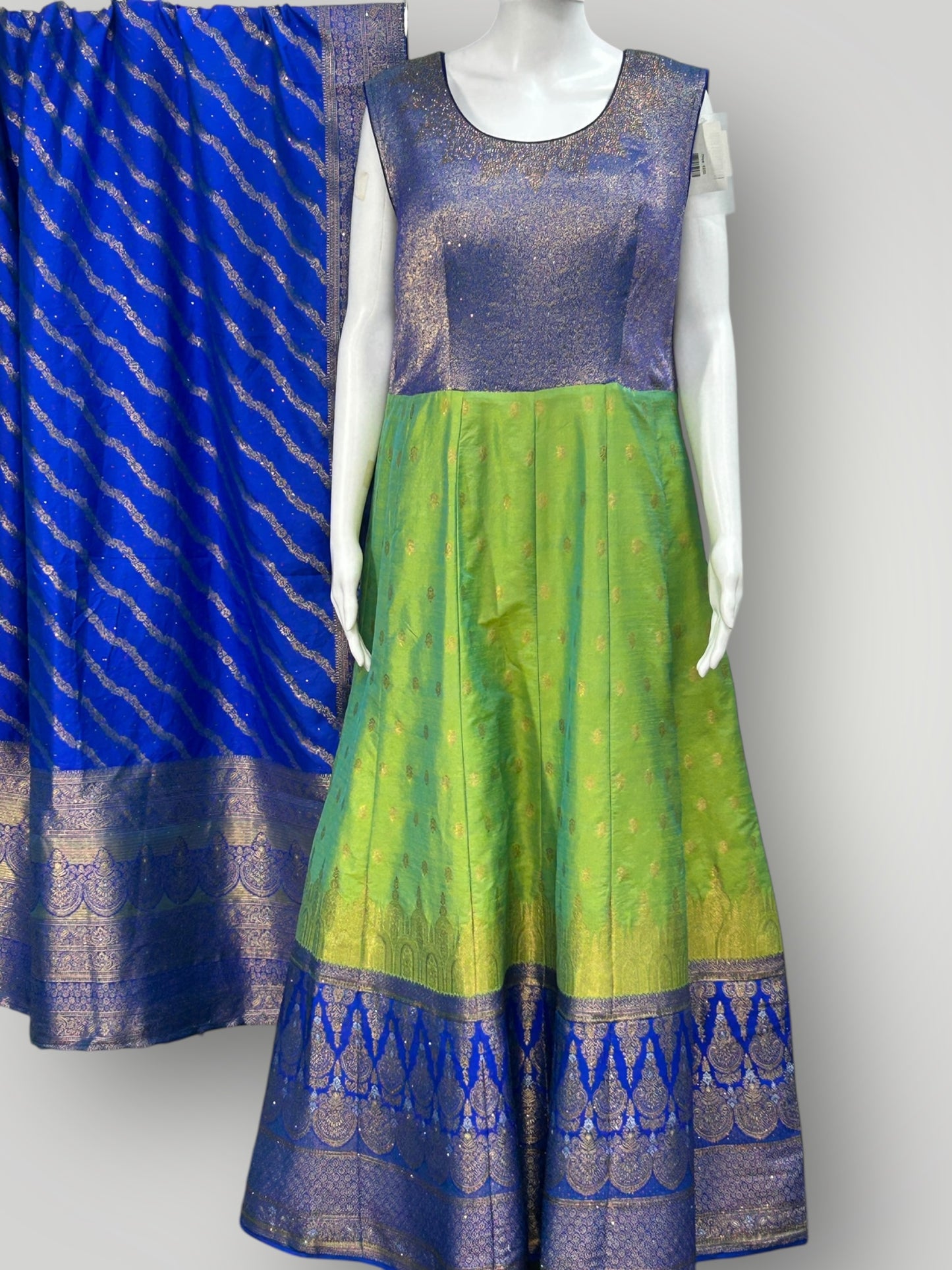 Pure Silk long gown with full size dupatta