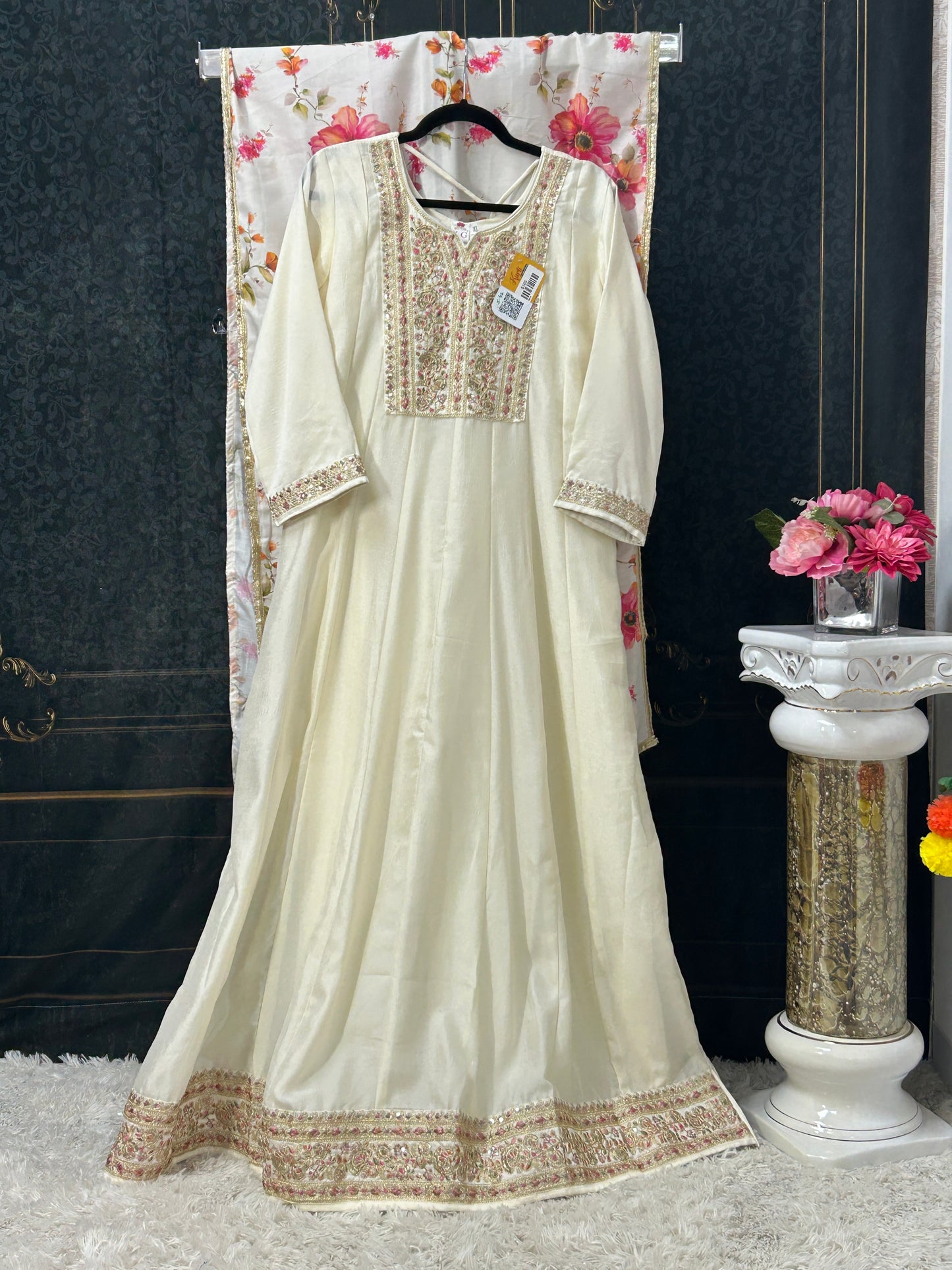 Silk long kurti set