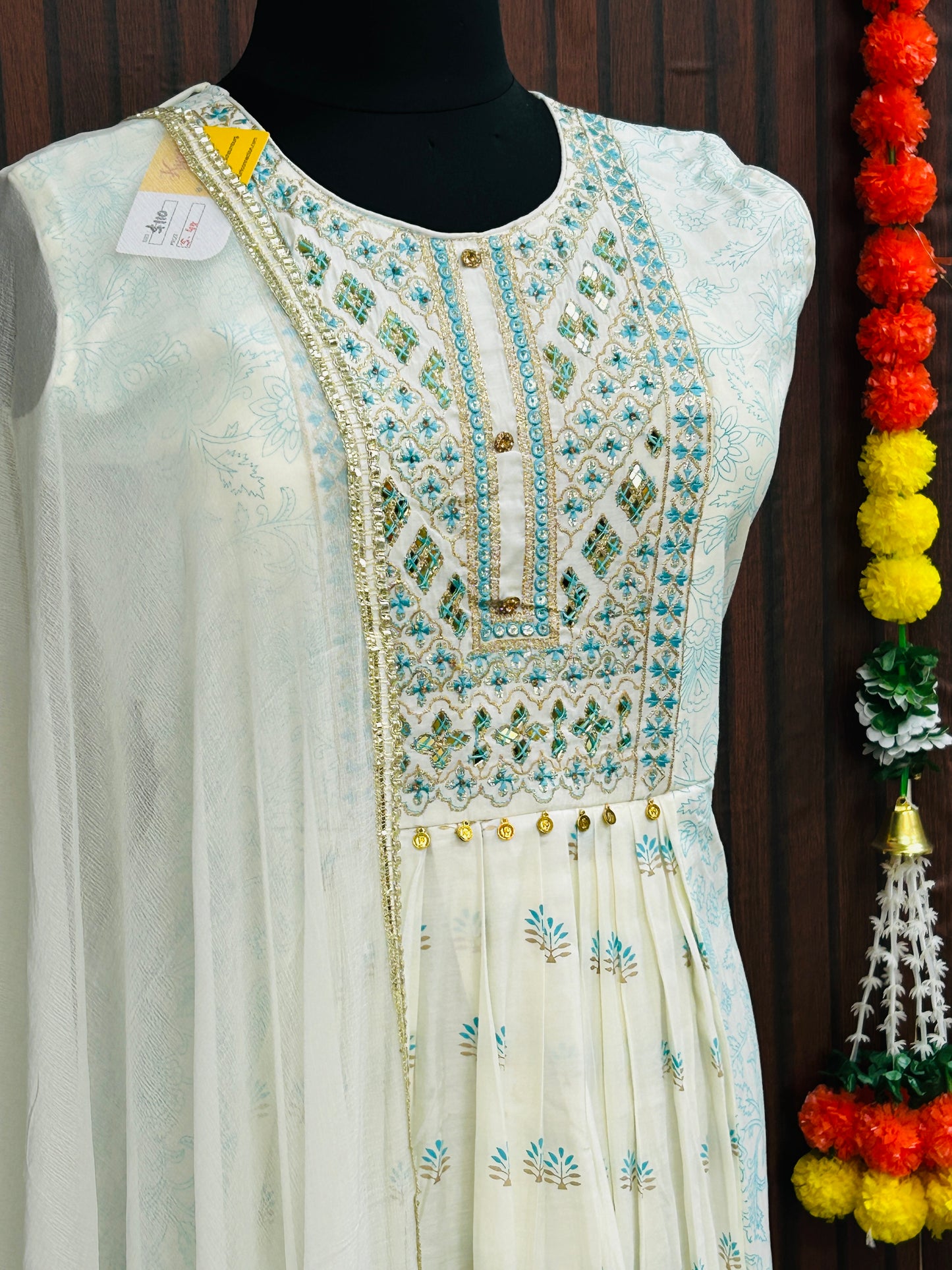 Cotton silk long kurti set