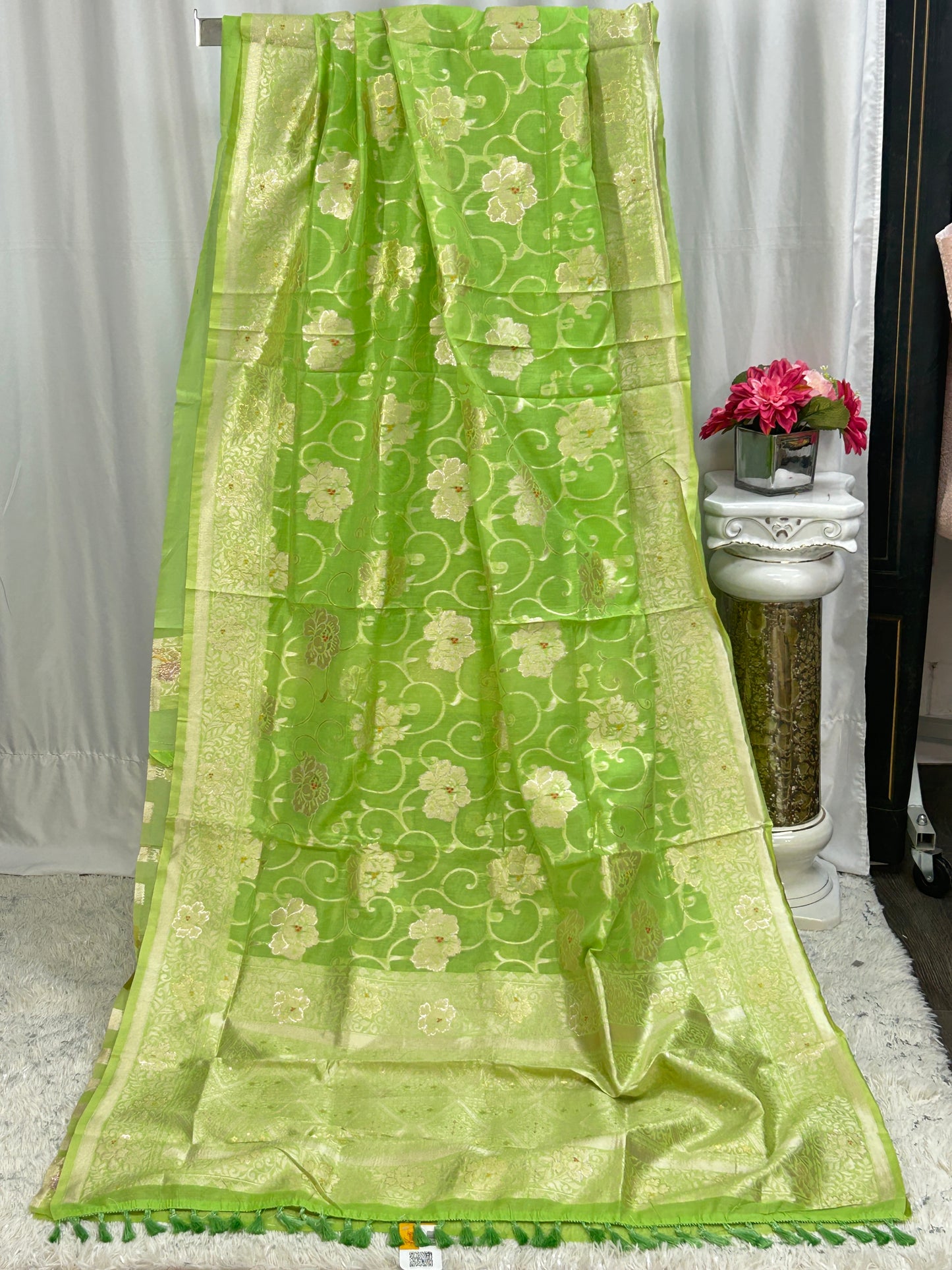 Linen cotton saree