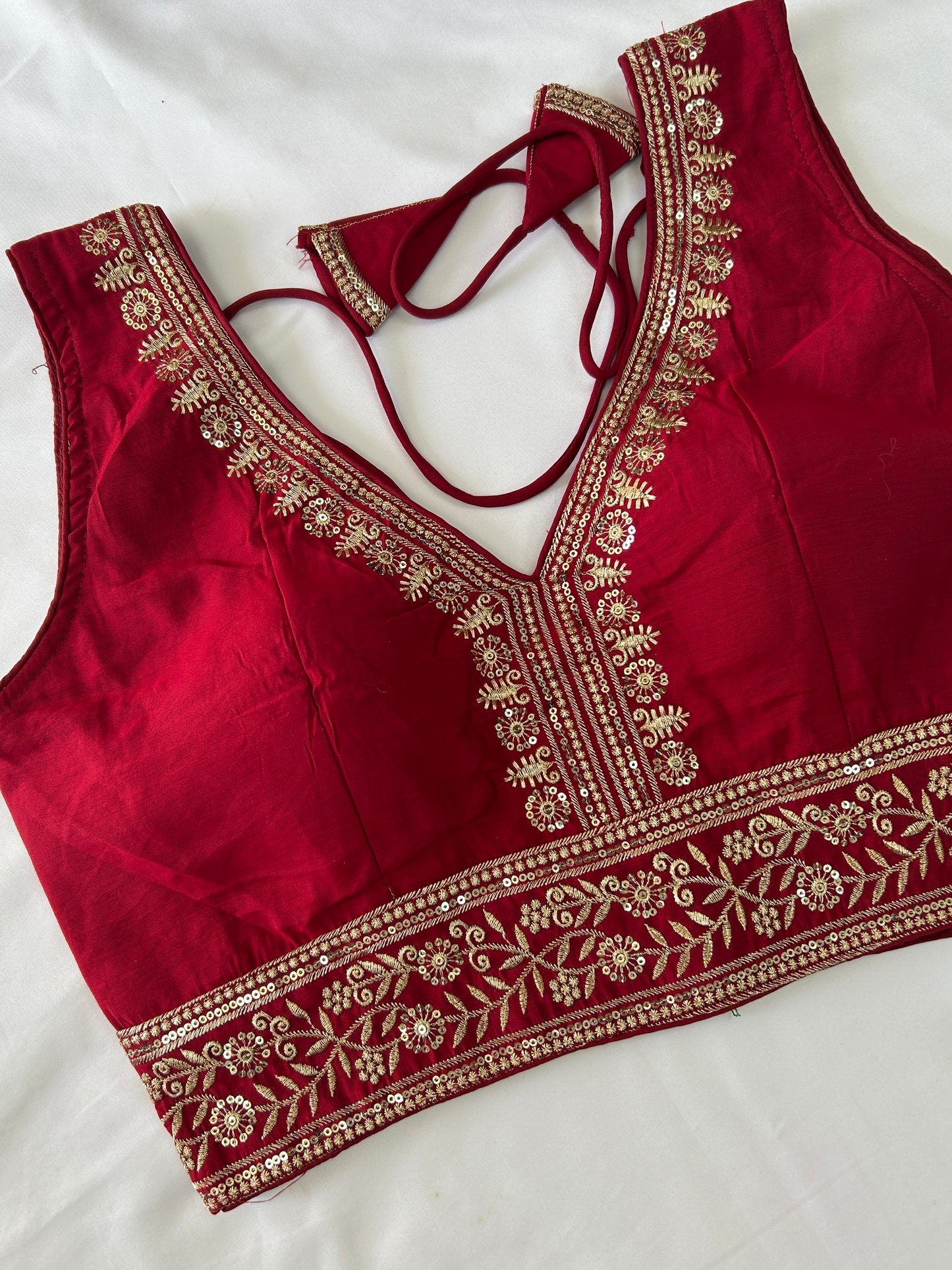 Maroon silk blouse / Sleeves available