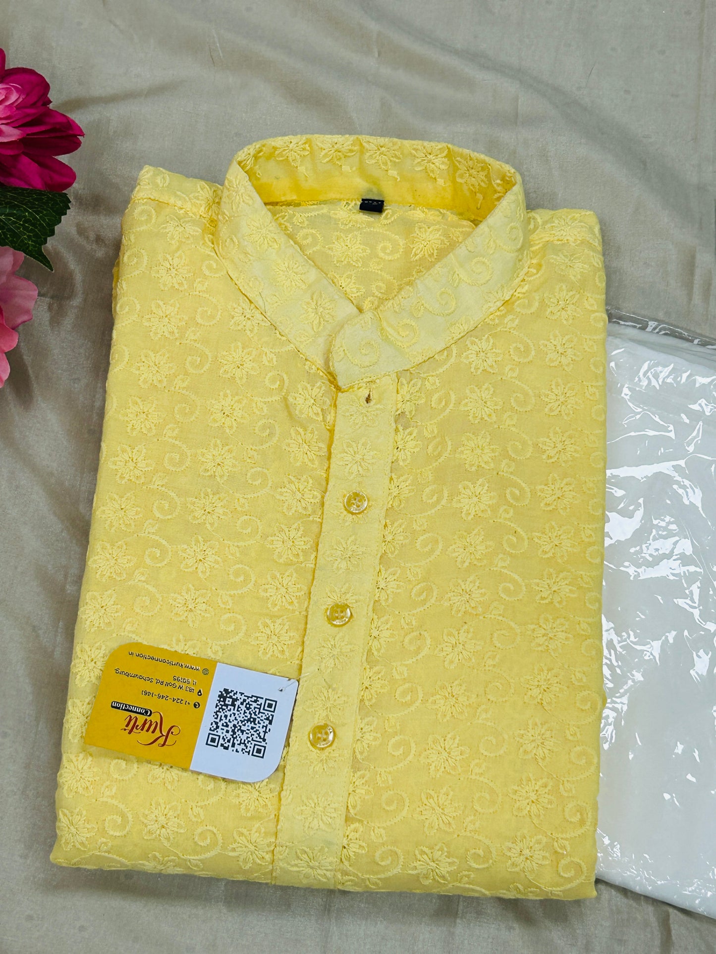 Size 48 : plus size cotton chikankari Kurta set