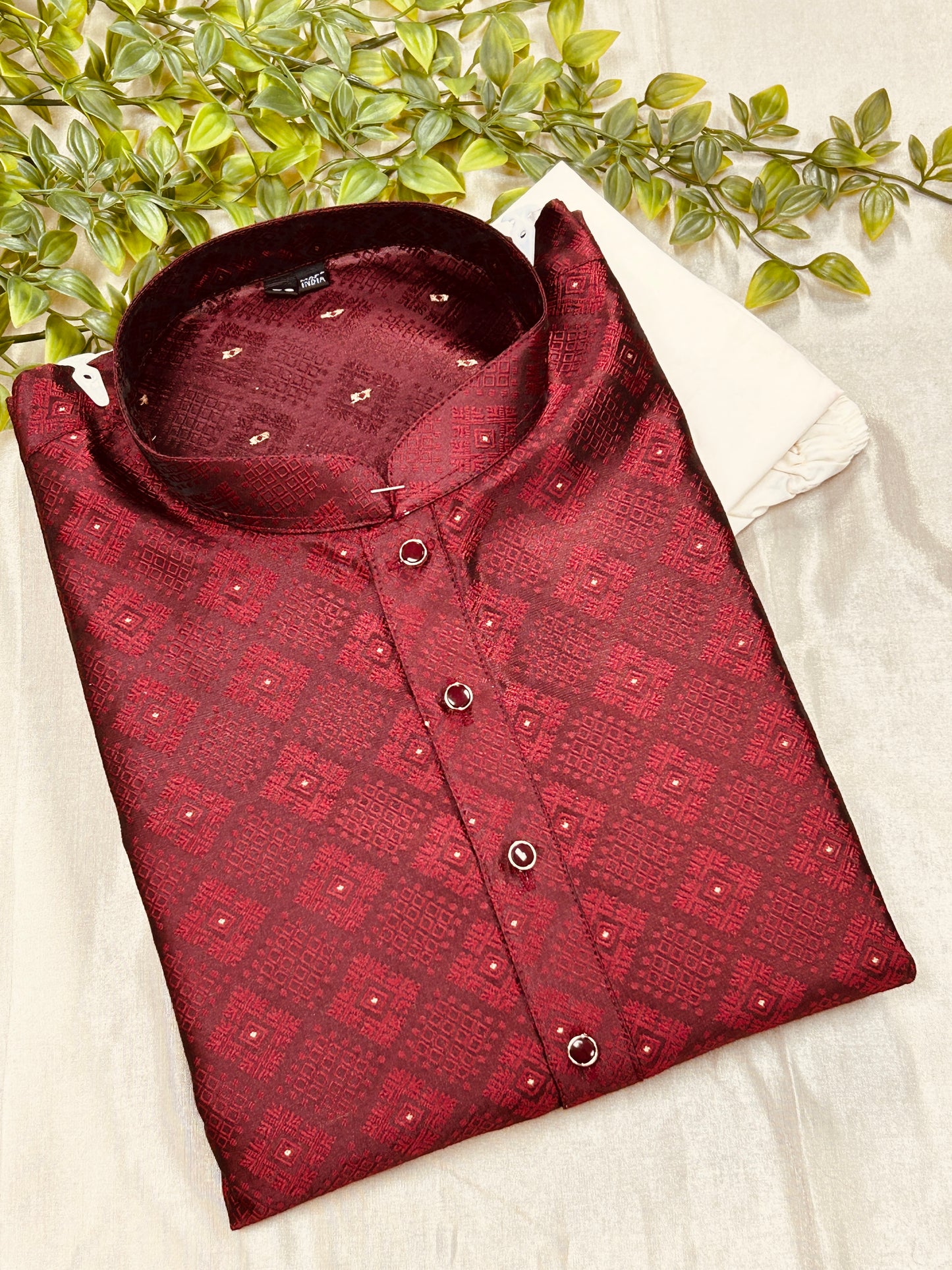Dark maroon kurta pajama