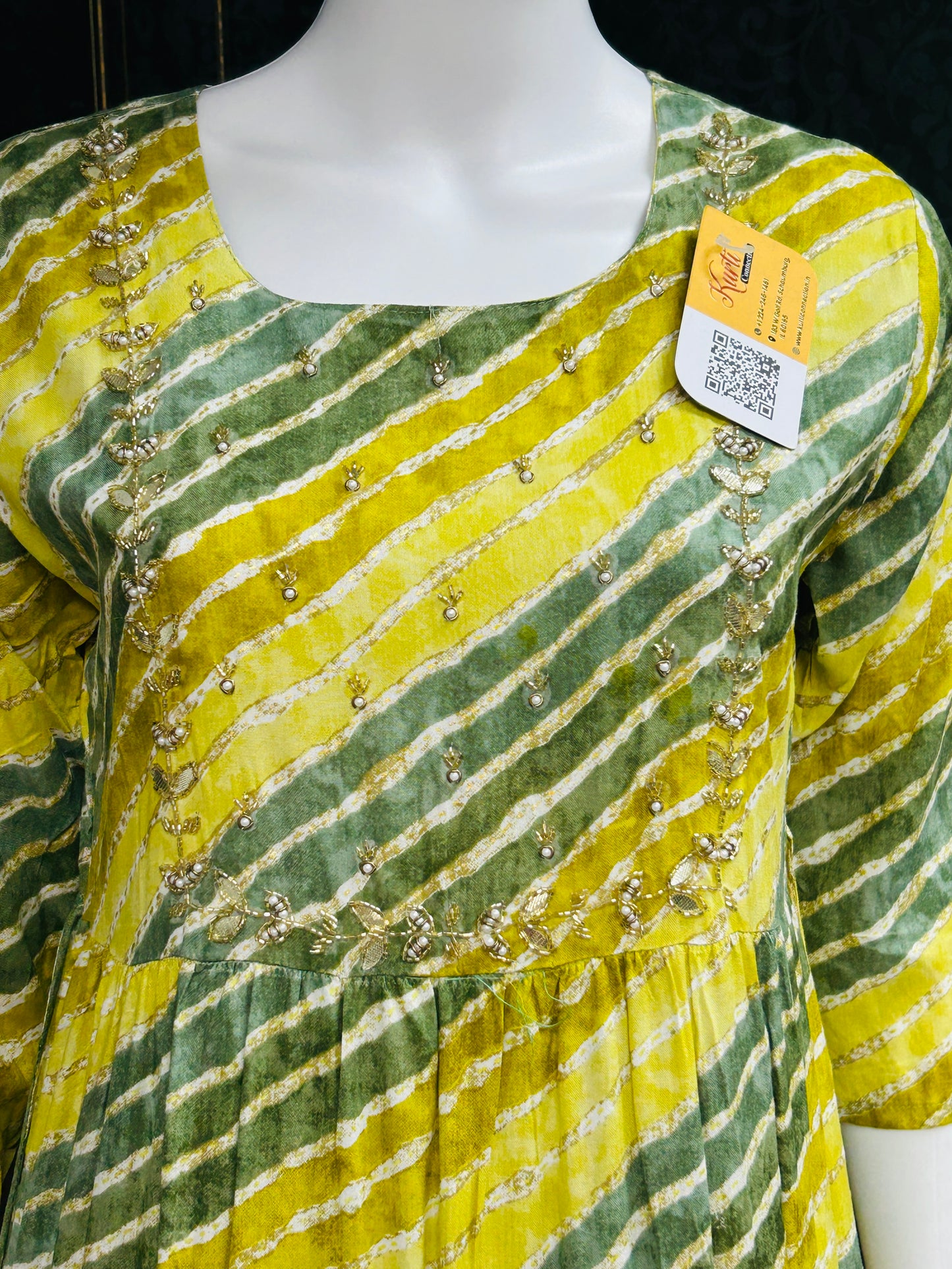 Mehandi green long kurti