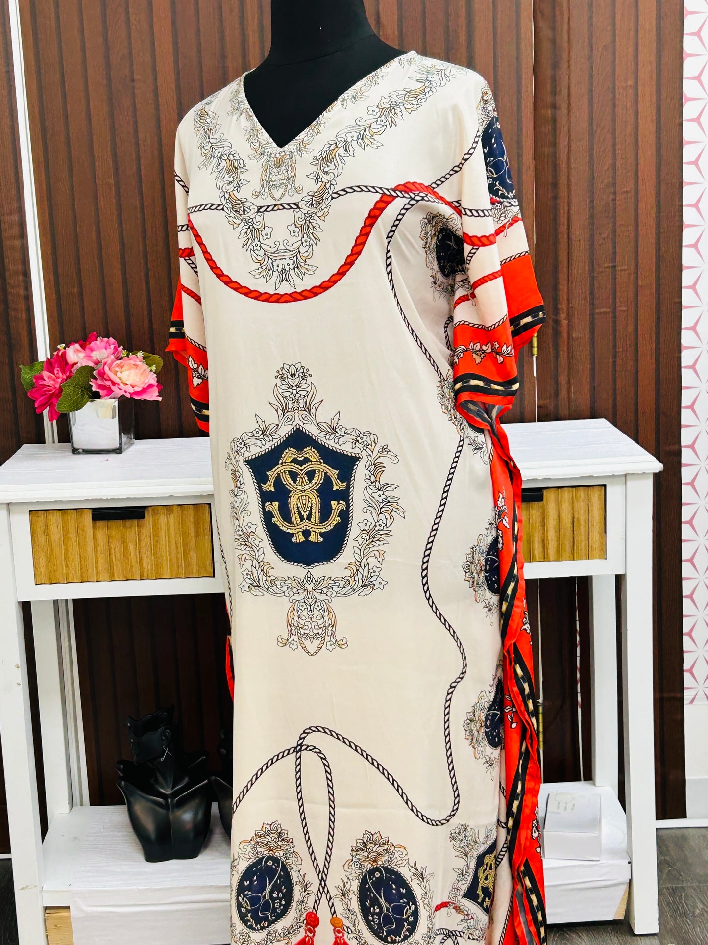 Printed kaftan dress