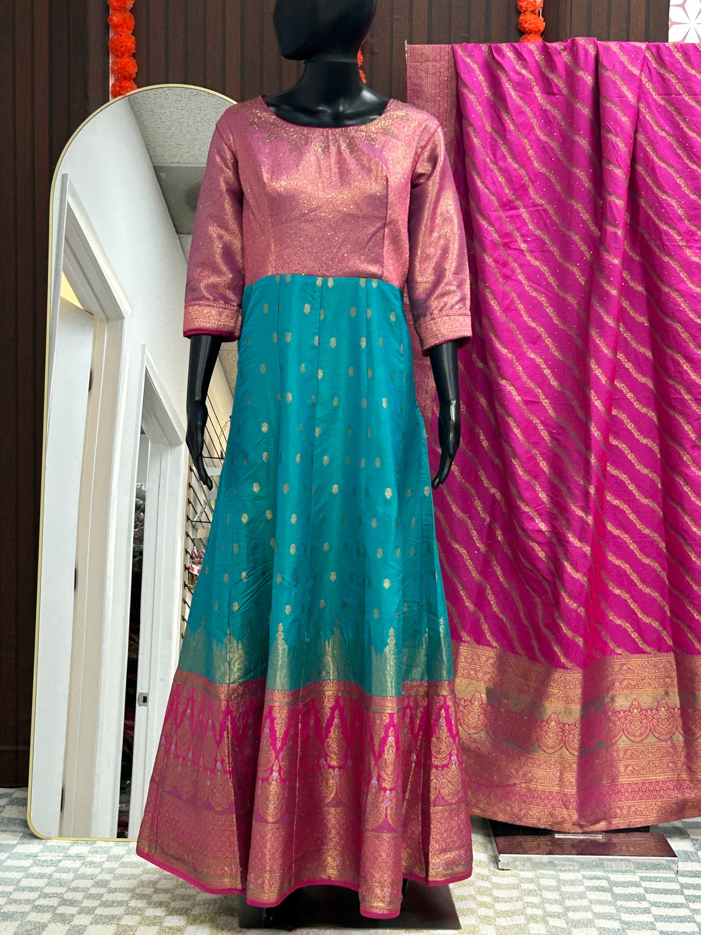 Silk long gown