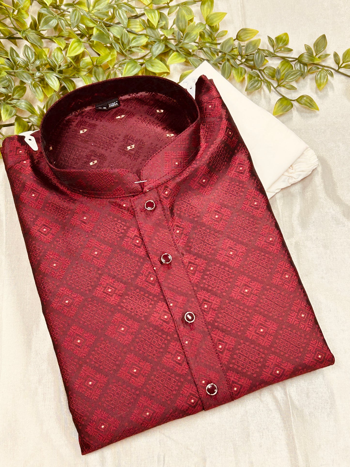 Dark maroon kurta pajama