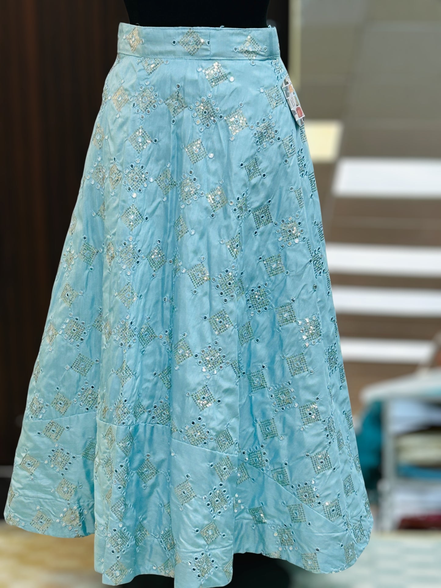 Foil mirror work skirt