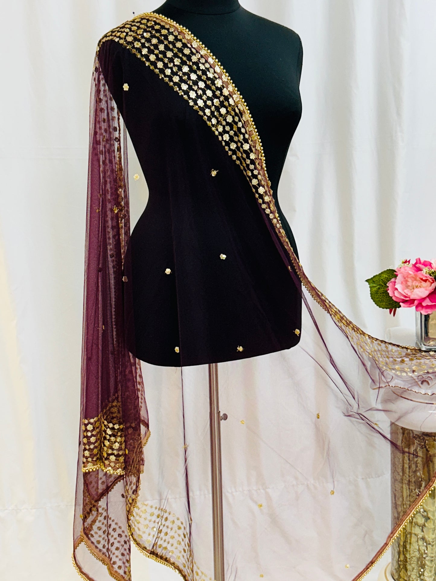 Wine Color : Net Dupatta