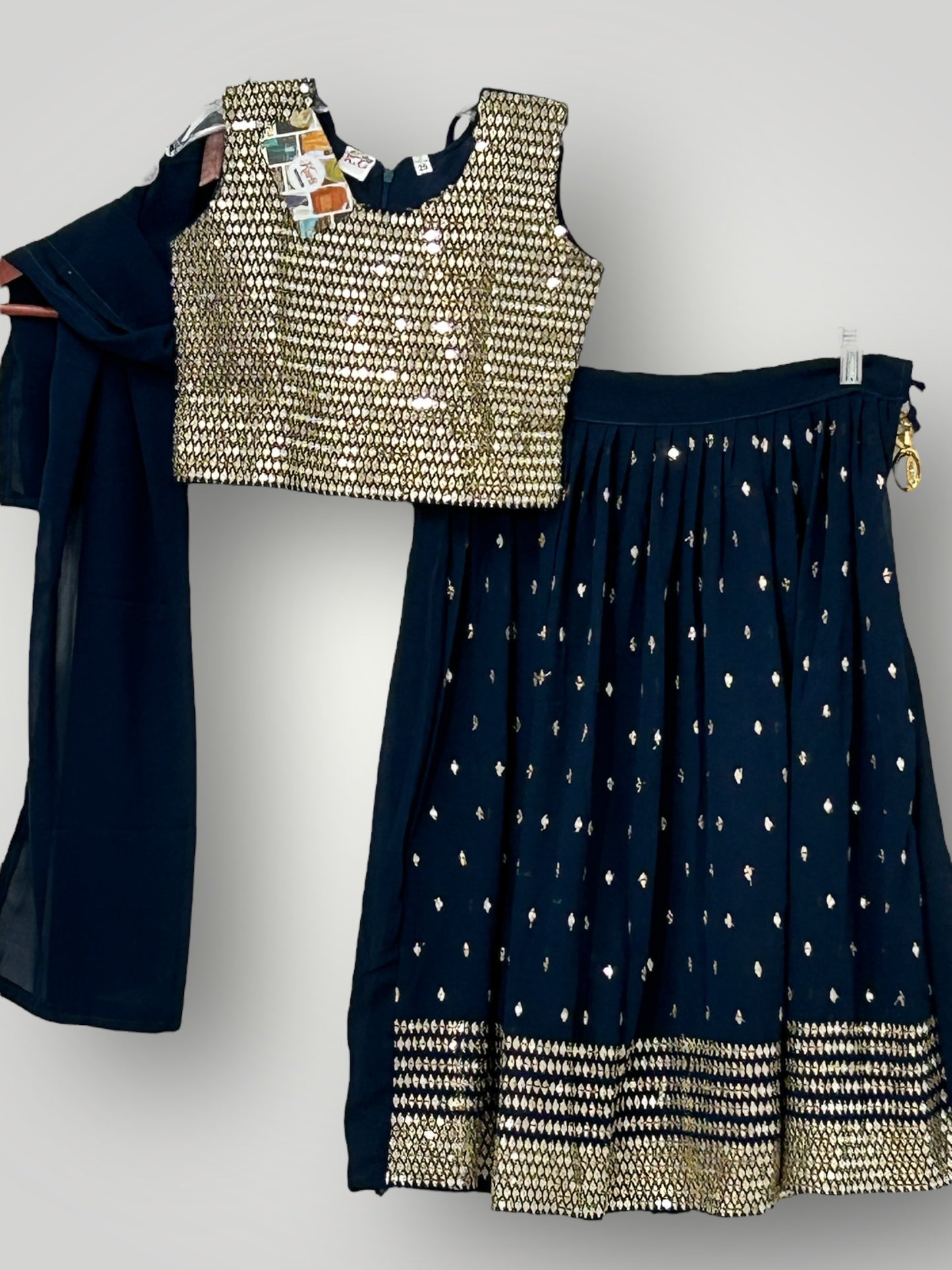 Dark blue lehenga for girls