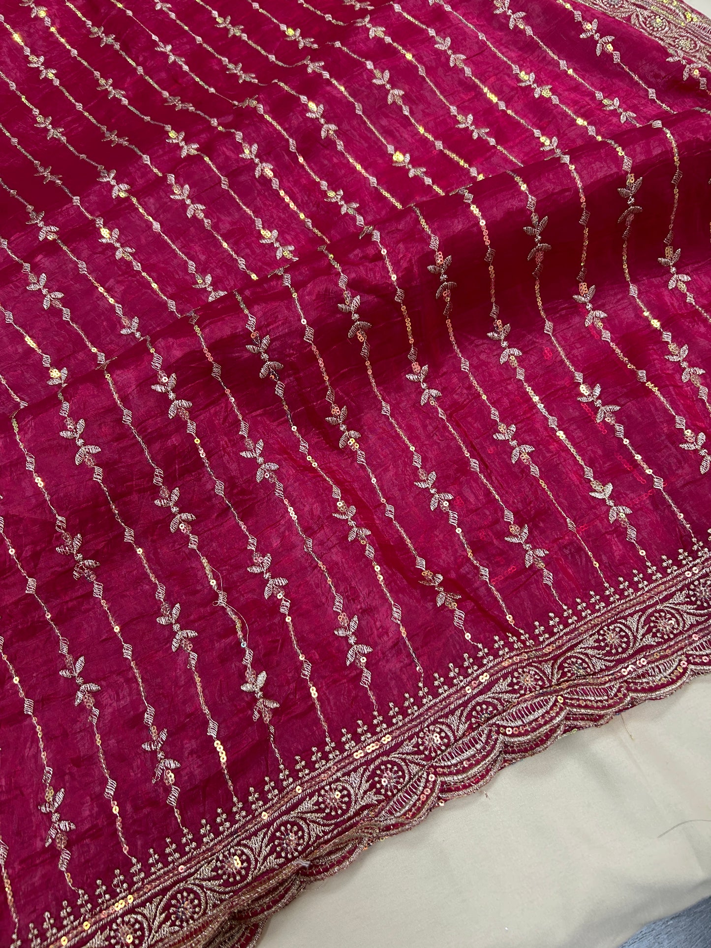 Glass tissue silk saree with blouse piece