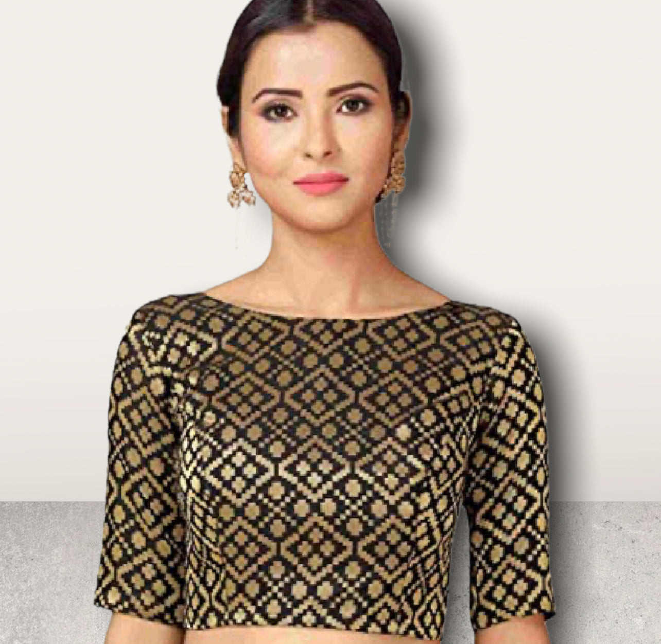 Black gold High neck blouse