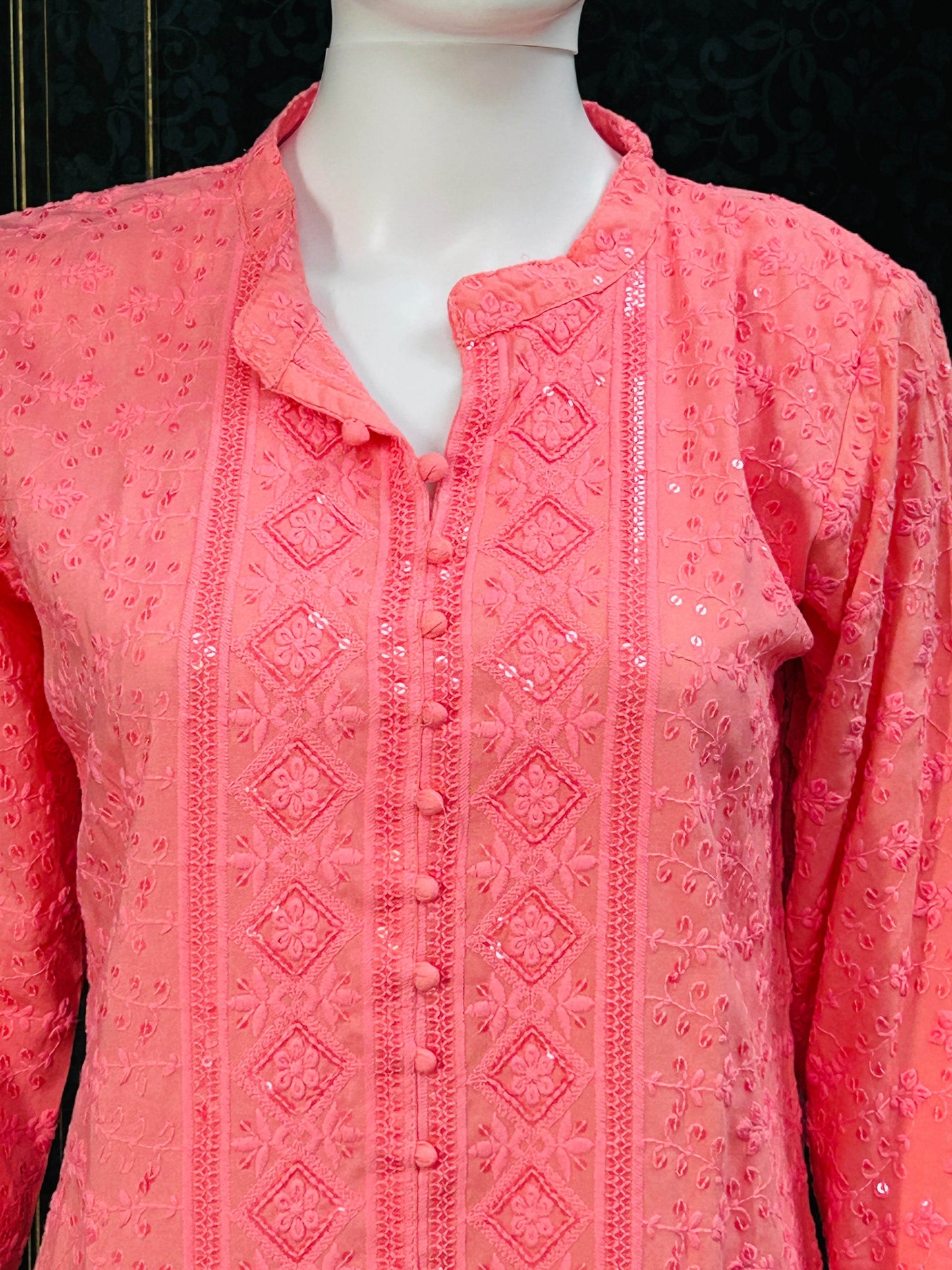 Chikankari short kurti - Kurti Connection USA