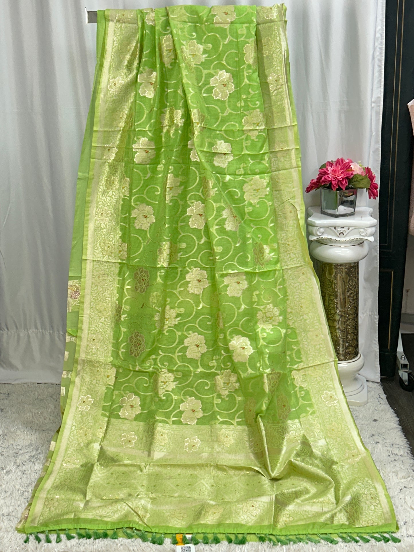 Linen cotton saree