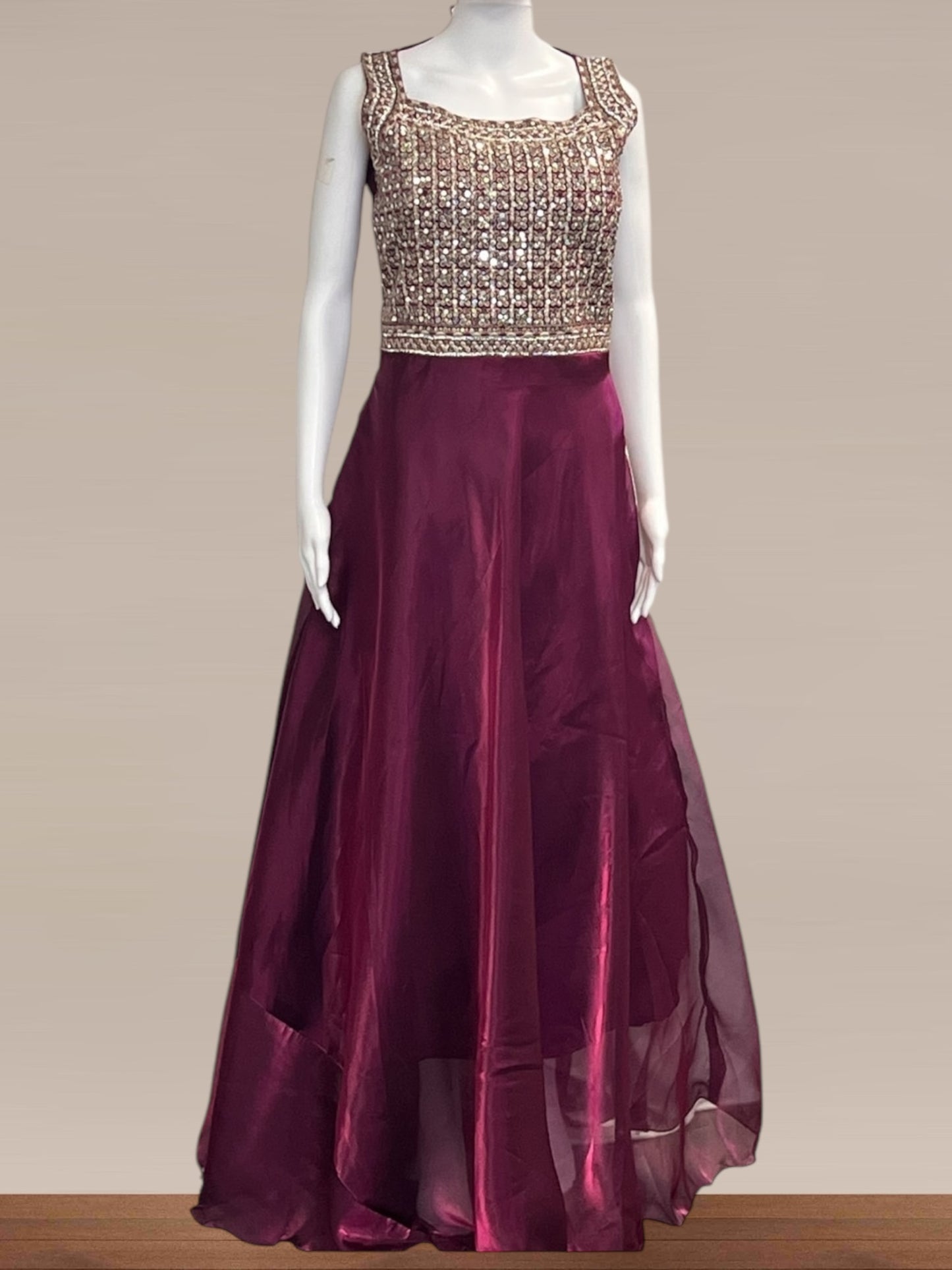 Tissue organza long gown