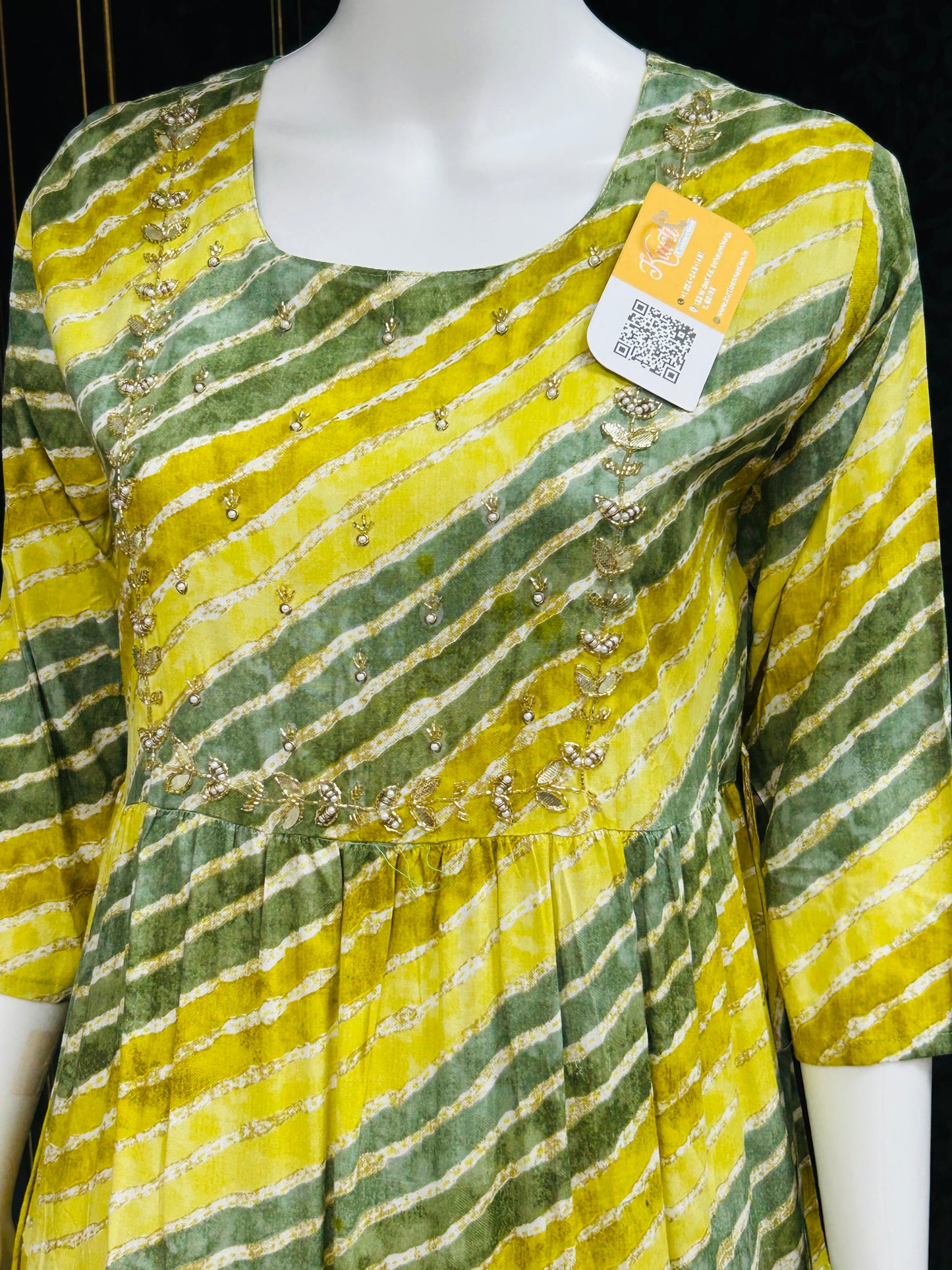 Mehandi green long kurti