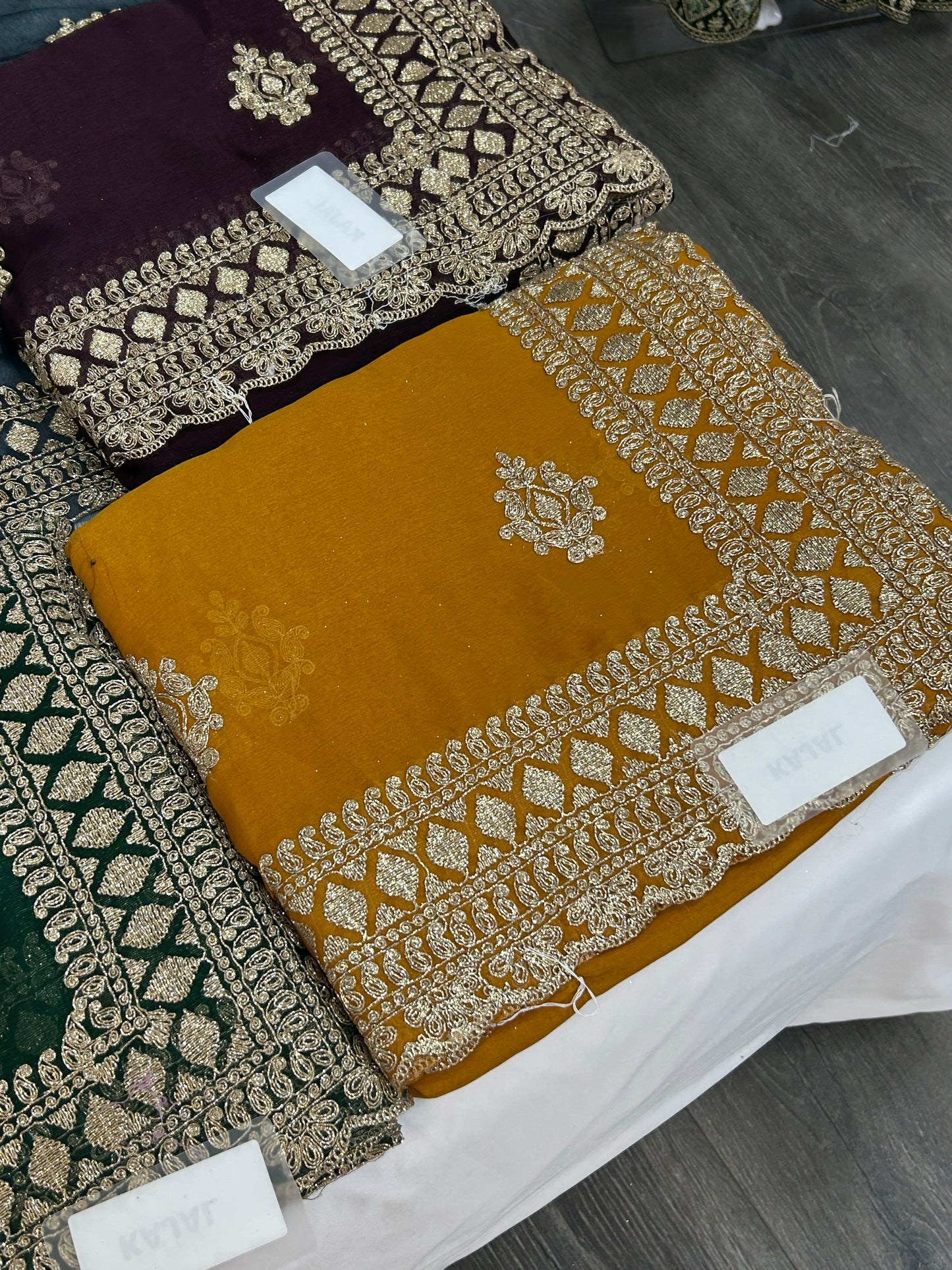 Chiffon heavy work saree