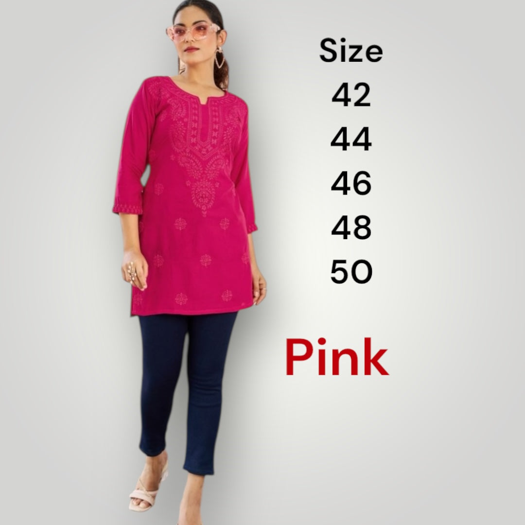 Pre Booking : Raha : cotton chikankari short Kurtis