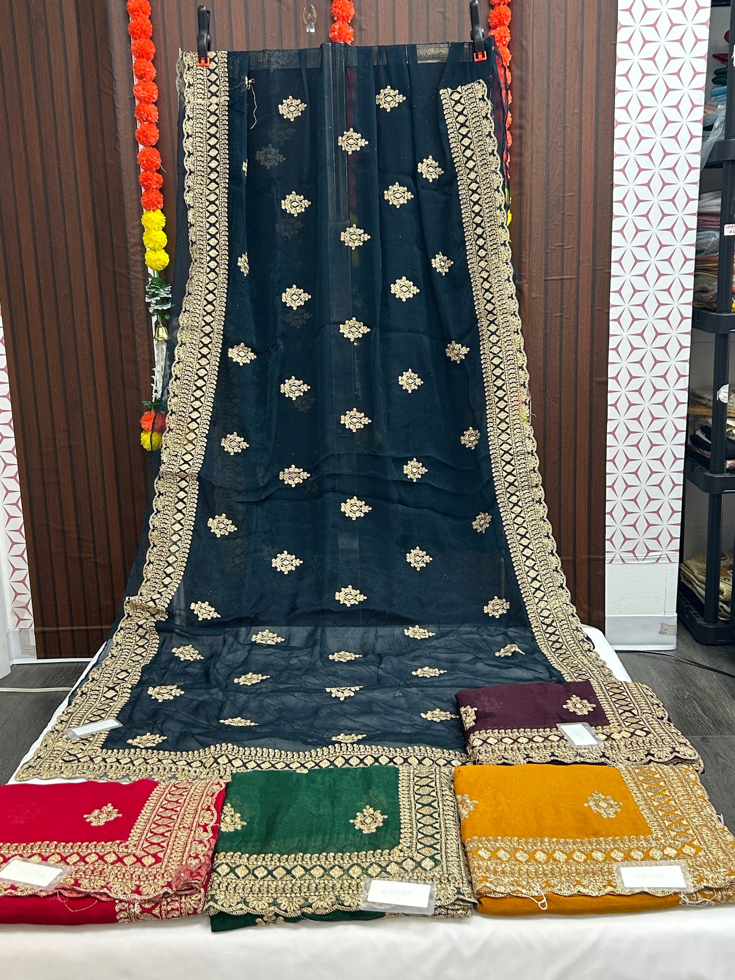 Chiffon heavy work saree