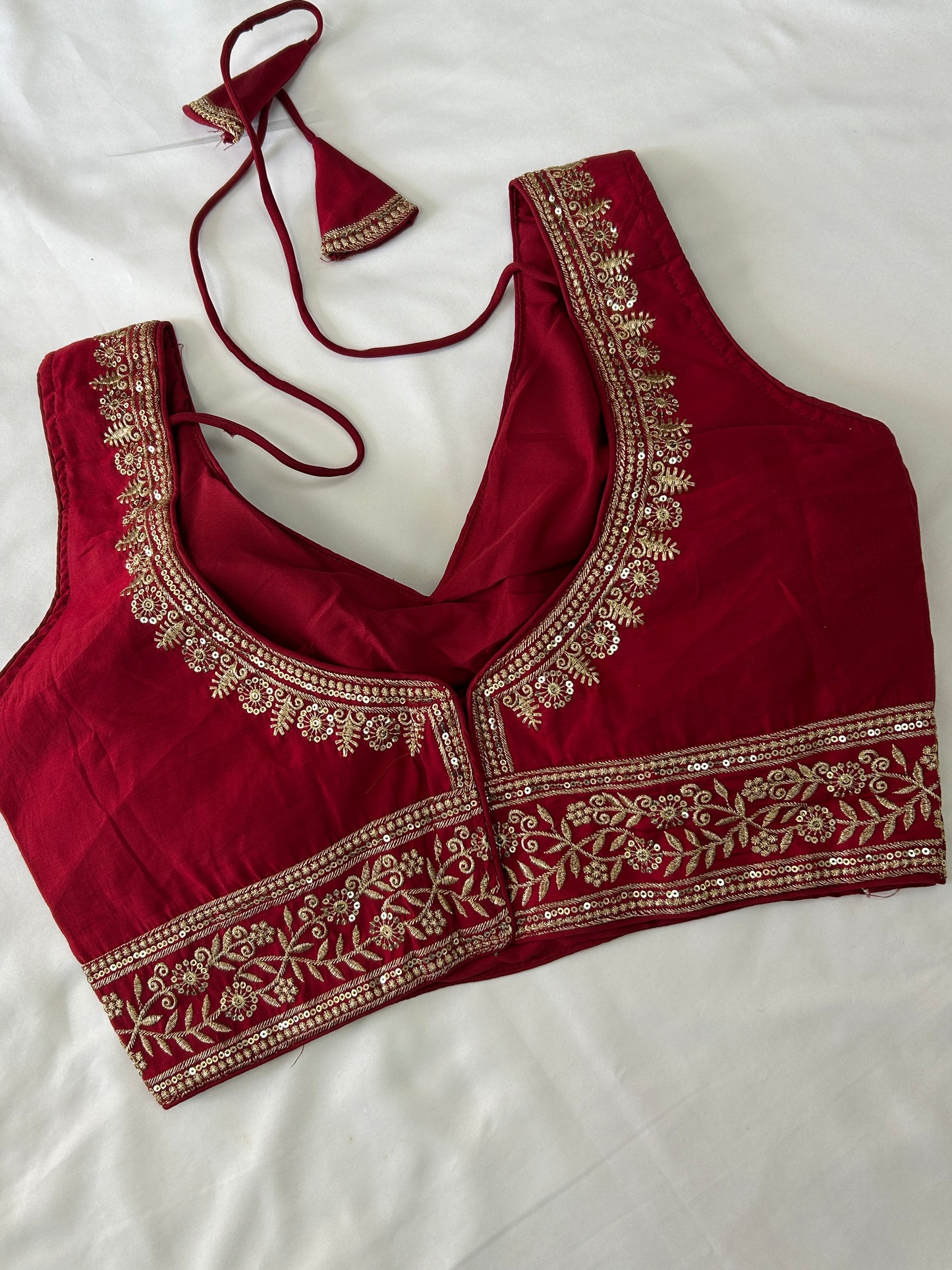 Maroon silk blouse / Sleeves available