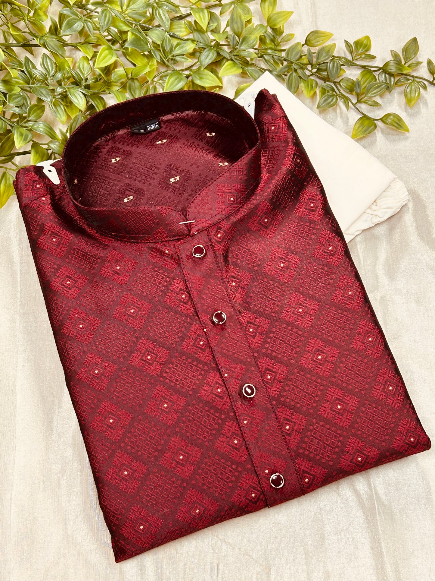 Dark maroon kurta pajama