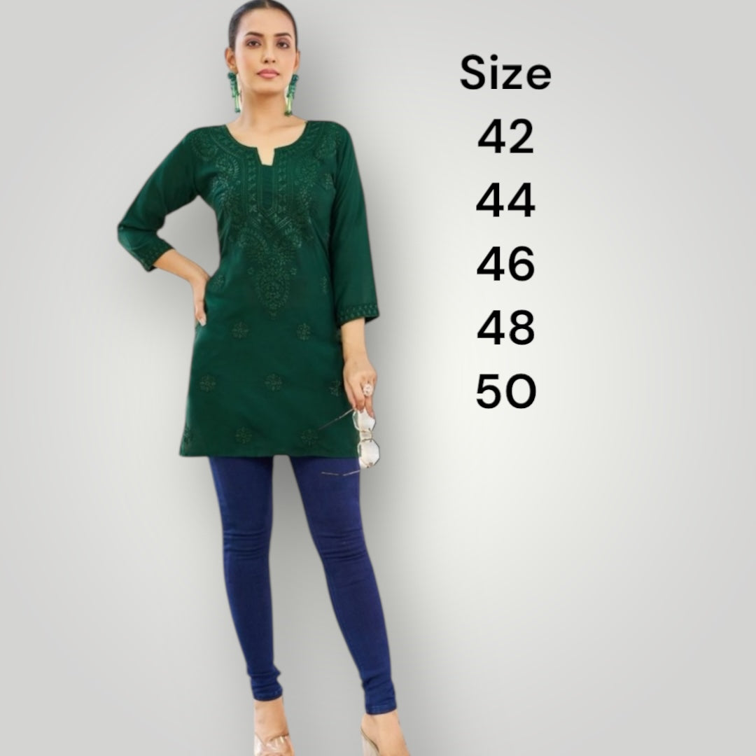 Pre Booking : Raha : cotton chikankari short Kurtis