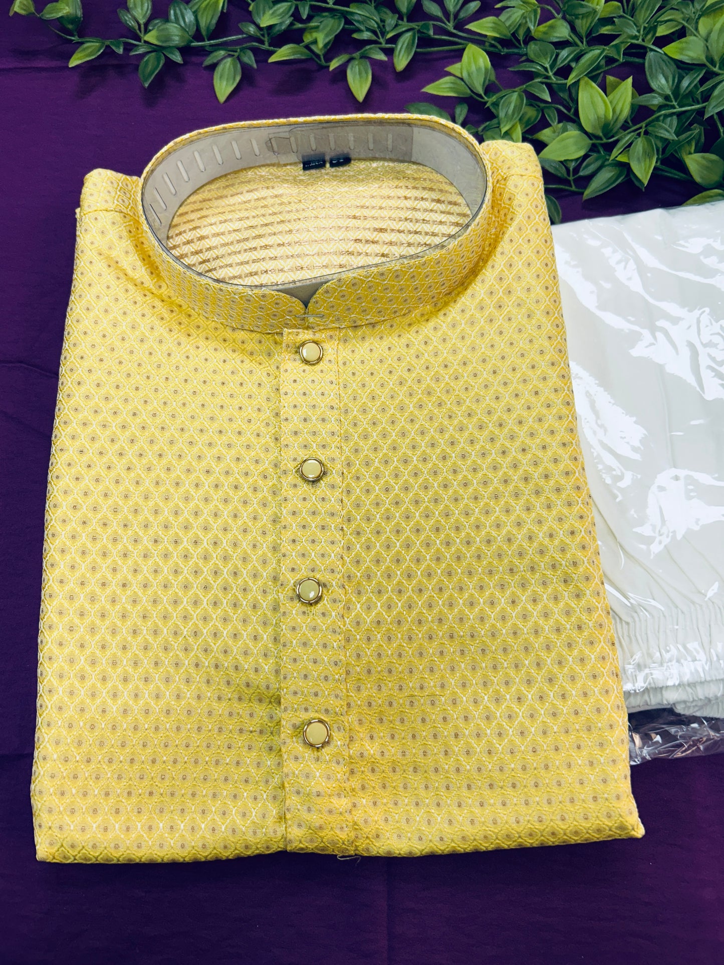 Light yellow kurta pajama