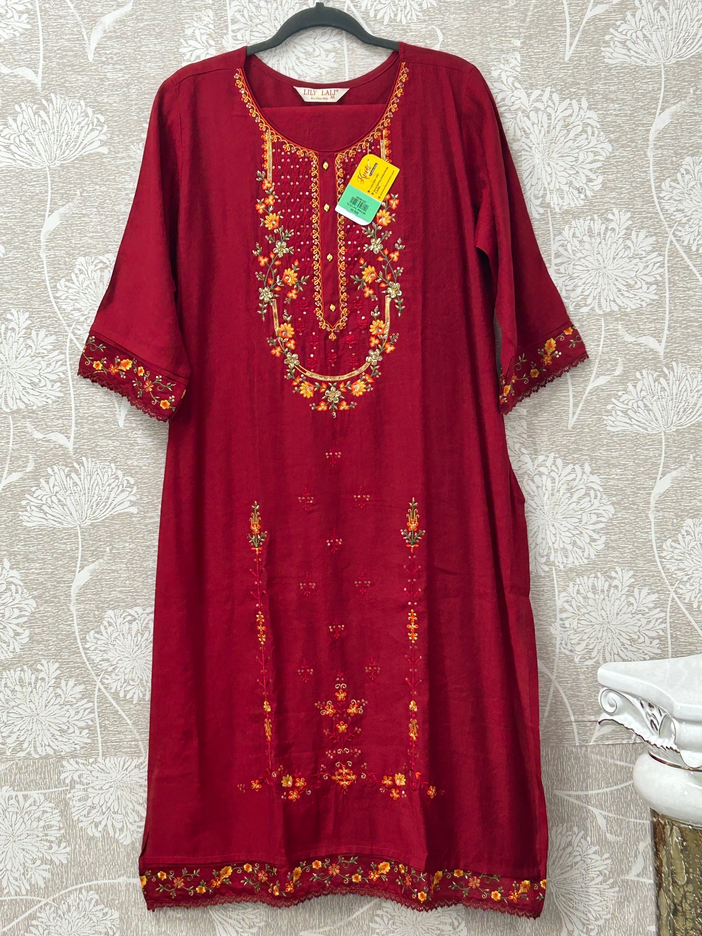 Linen silk Kurti set with banarasi dupatta