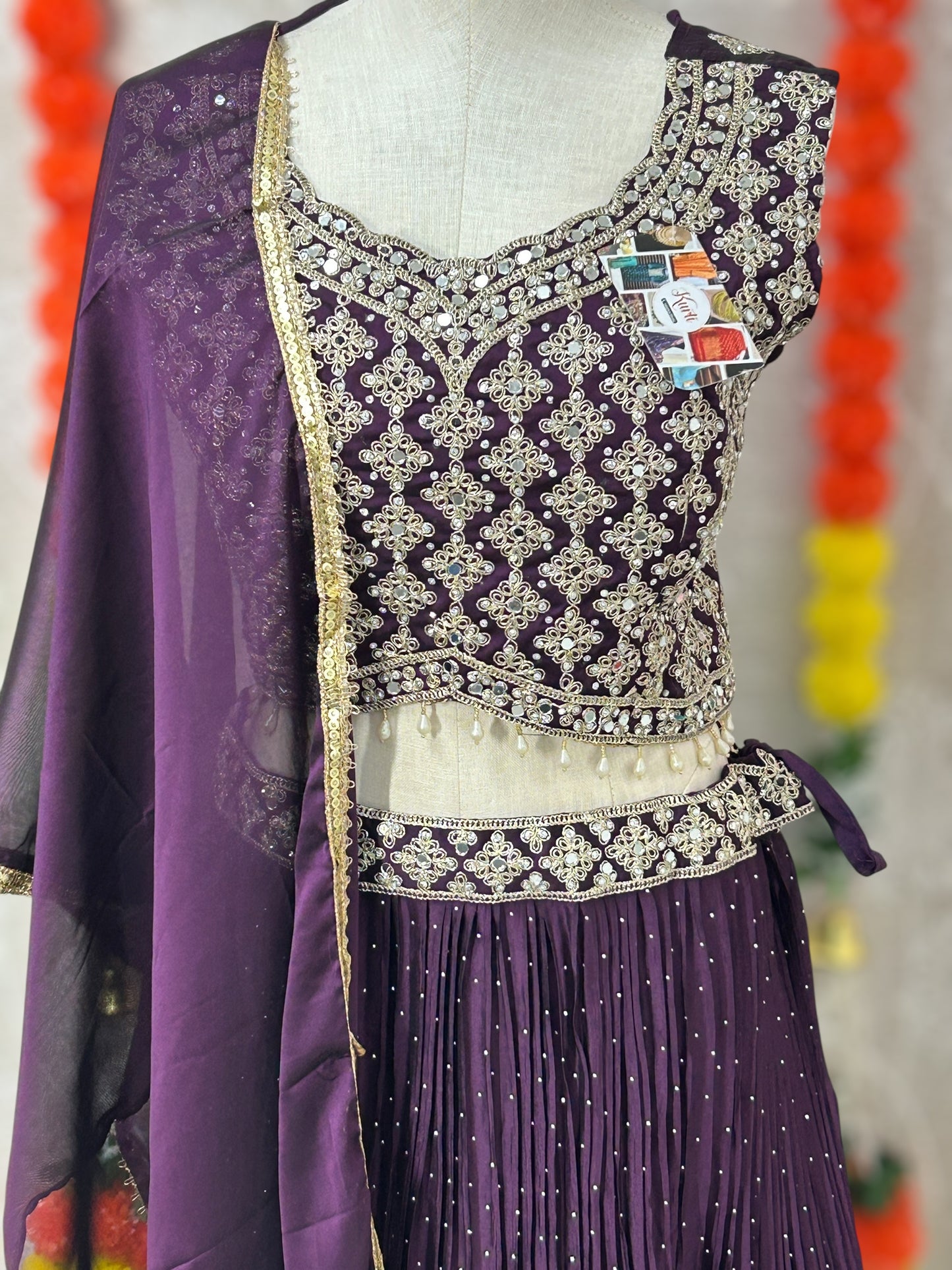 Chinon silk lehenga Choli set